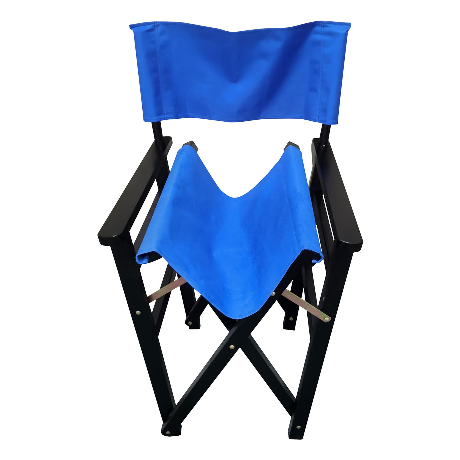2 Pack Wooden Director Folding Chairs - Portable Compact Canvas Camping Chairs for Beach, Patio, Pool, Park, Picnic & Backyard - Lightweight Fishing Chairs (Blue) - Perfect for Outdoor Events, Travel & Home Use
