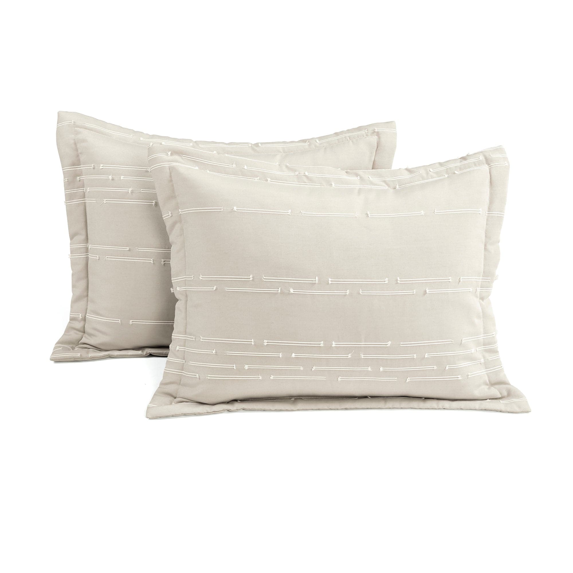 Clipped Stripe Jacquard 3-Piece Comforter Set - Queen Size Bedding, Soft & Breathable - Perfect for Master Bedroom, Guest Room & Dorm Decor
