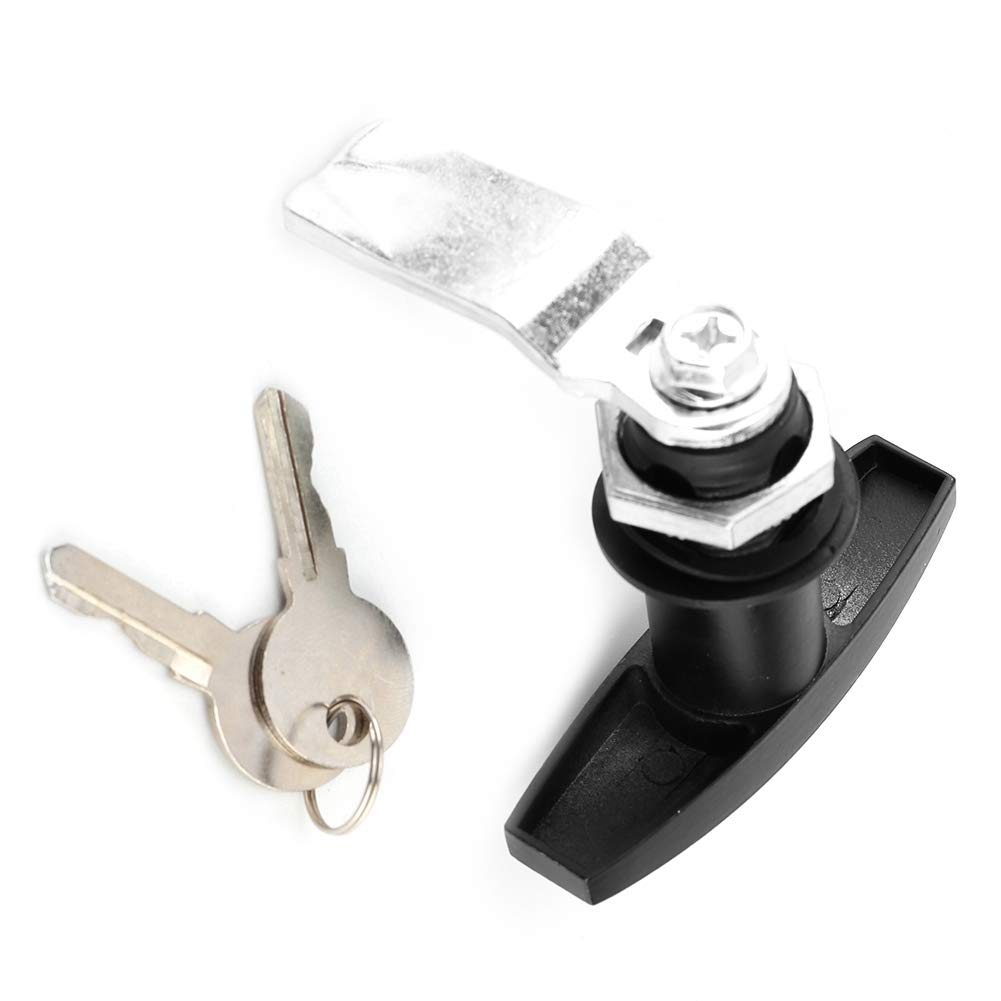Yctze T Handle Lock with Keys - Secure Tool Box, Garage & Trailer Canopy | Heavy Duty Rear Fixing Lock for Storage, RV & Outdoor Equipment