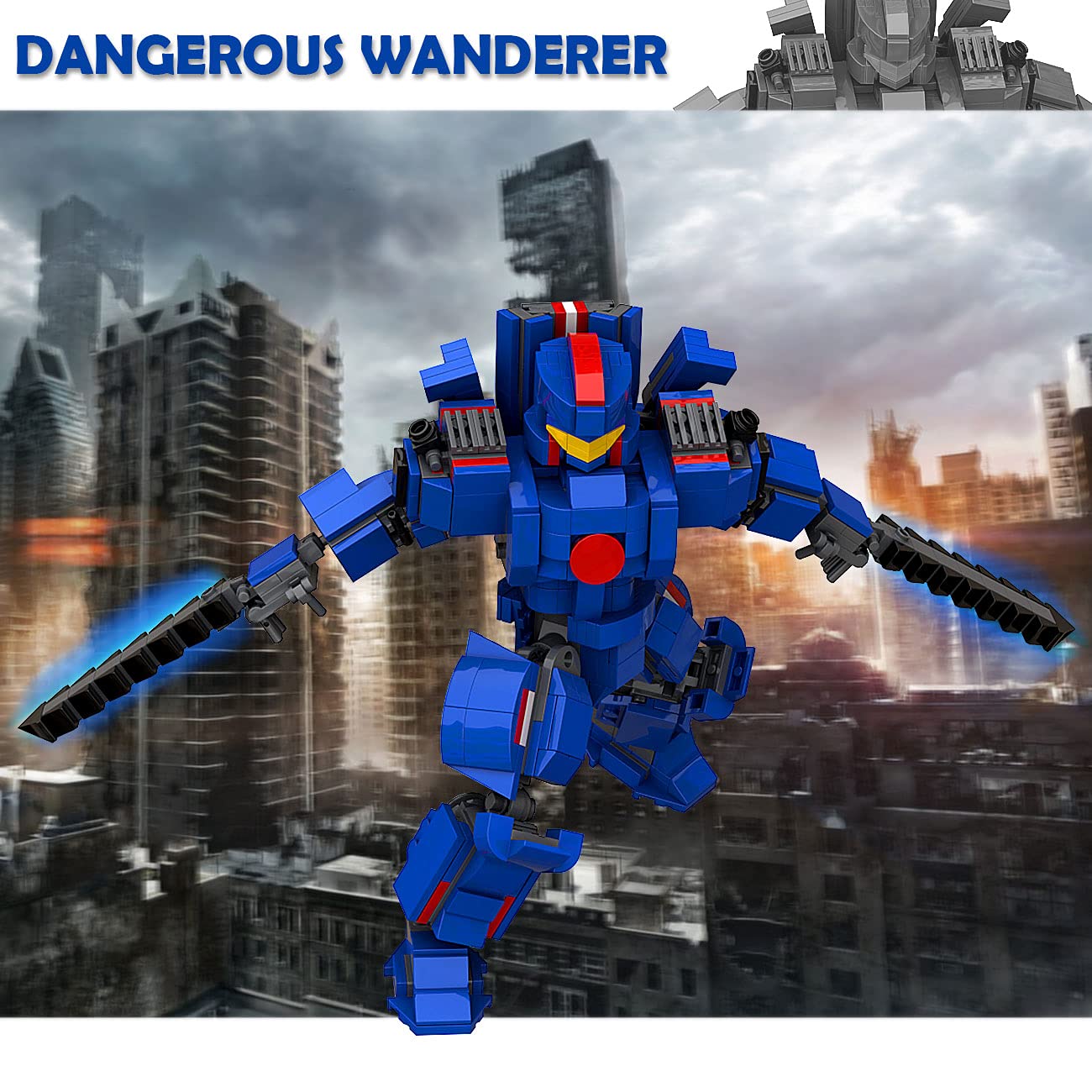 Dangerous Wanderer MOC Frame Mech Robot Building Blocks Set - 590 Pieces STEM Toy for Adults & Kids | Creative Construction, DIY Projects & Collectible Display