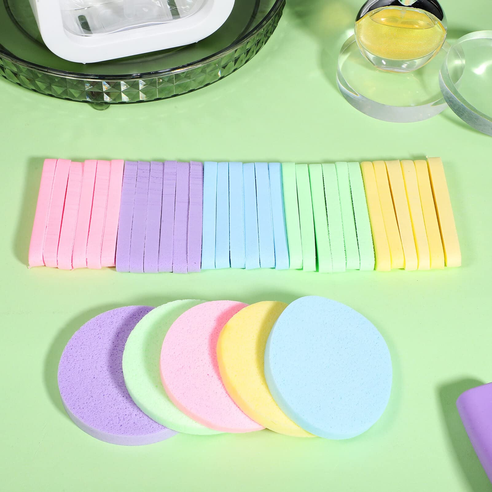 EXCLUZO 120 Pcs Compressed Makeup Sponges - Soft & Reusable Cosmetic Blender for Foundation, Concealer & Skincare | Facial Cleaning & Exfoliating Sponges for Women | Perfect for Travel, Daily Makeup, Spa Days & Professional Makeup Application | Ideal for Home Use, Salon Treatments & Makeup Artists Kit | Great for Airbrush Makeup, Contouring & Beauty Routine