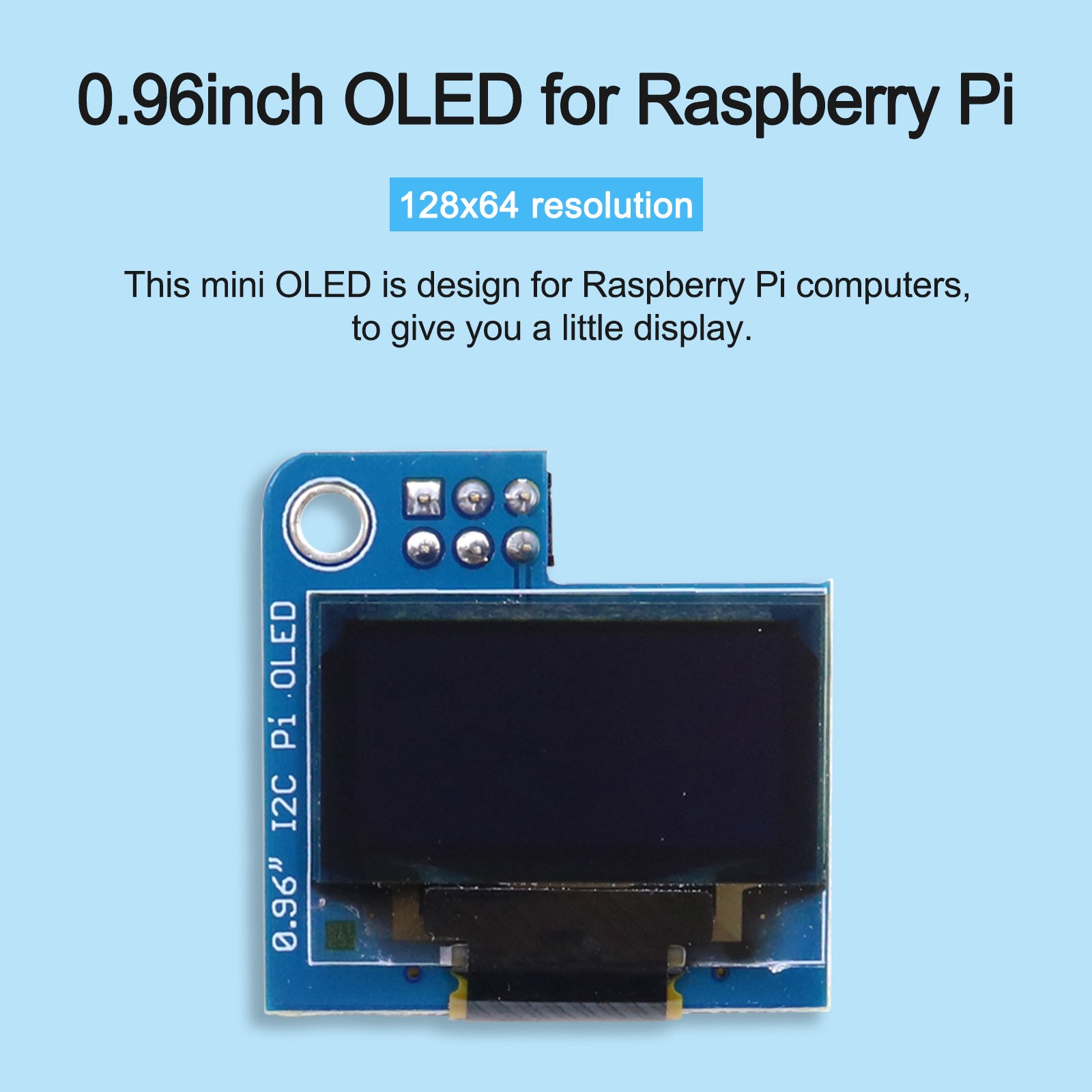 0.96 Inch OLED Display Module 128x64 Resolution - Compatible with Raspberry Pi 4B, 3B, Pi Zero & More - Perfect for DIY Electronics, IoT Projects & Embedded Systems