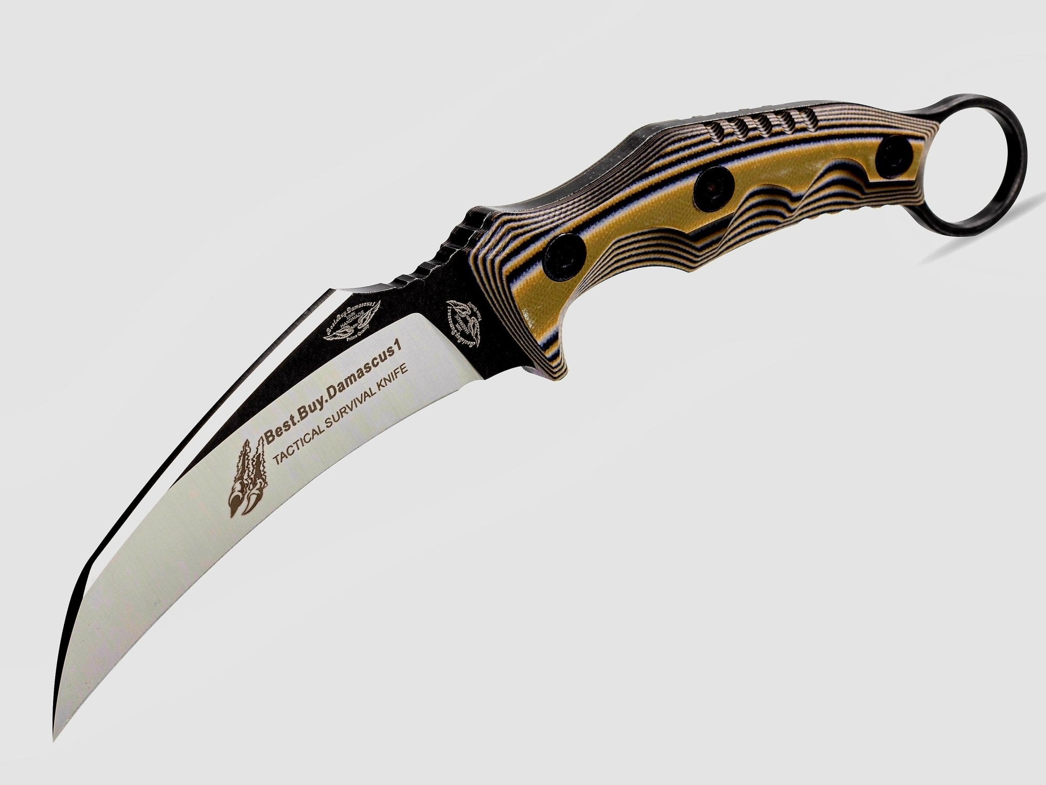 8.2 Inch Tactical Survival Hunting Knife - 440C Stainless Steel Fixed Blade Knife for Outdoor Camping, Bushcraft & Survival | Premium Gift for Men & Hunters