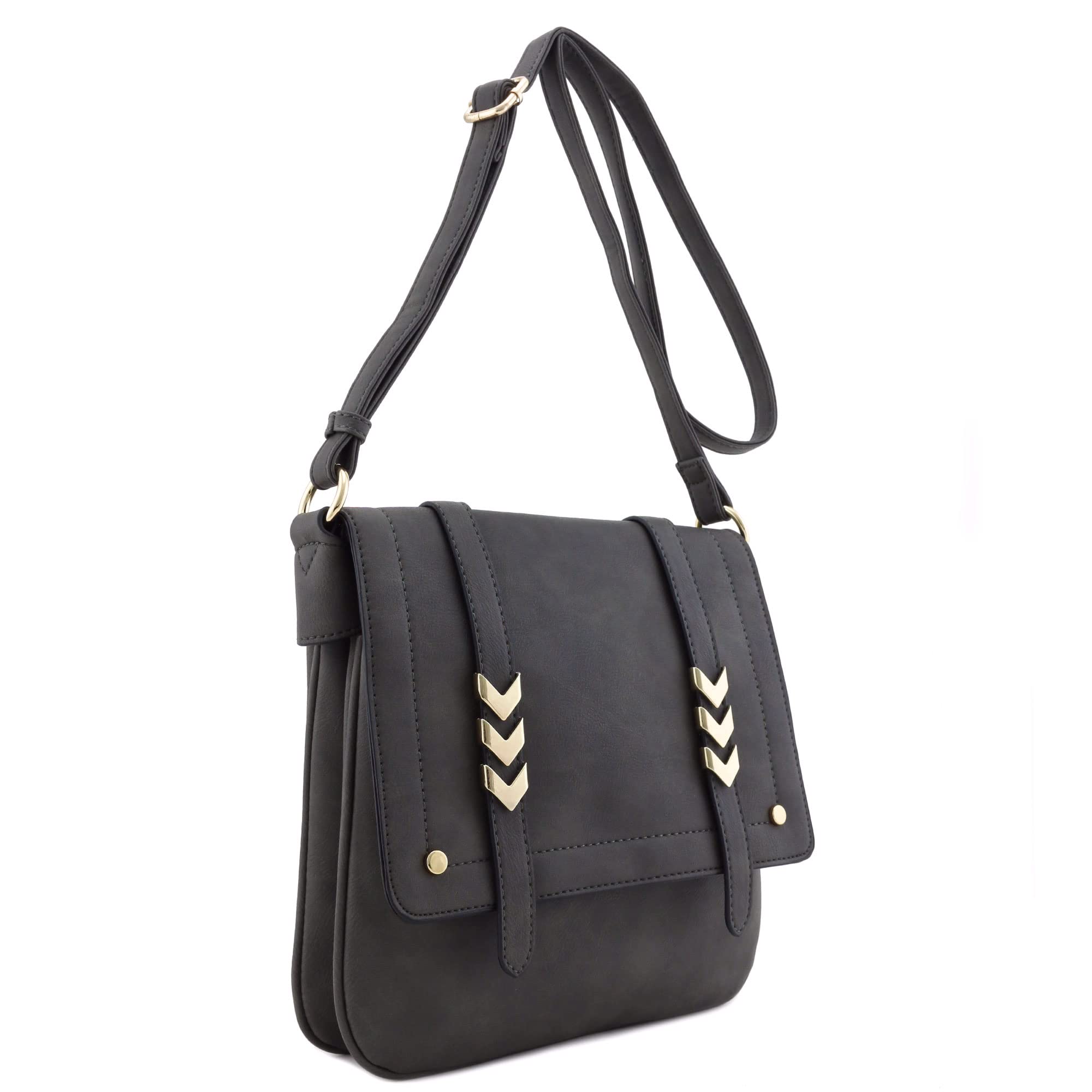 ALYSSA Double Compartment Large Flapover Crossbody Bag for Women - Stylish Leather Shoulder Purse with Adjustable Strap, Perfect for Work, Travel & Everyday Use