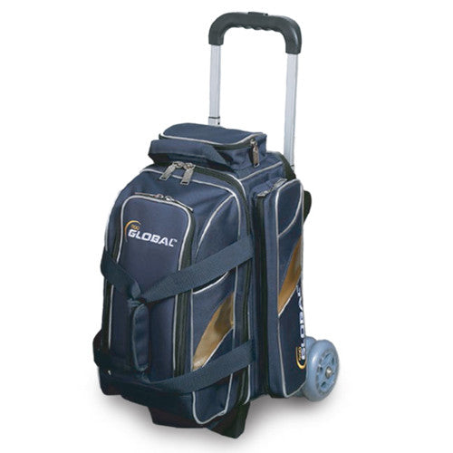 900 Global 2 Ball Deluxe Roller Bowling Bag - Blue & Gold for Men & Women | Perfect for League Play, Tournaments & Practice Sessions