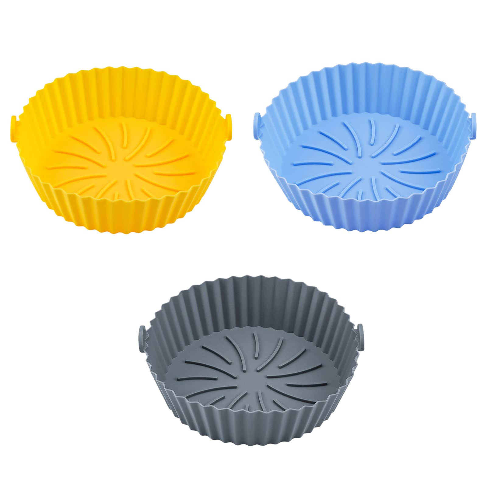 **Mokylor 3-Pack Air Fryer Silicone Liners - Non-Stick, Reusable, 6.7 Inch - Oven & Air Fryer Accessories Replacement for Parchment Paper - Perfect for Baking, Roasting & Healthy Cooking**