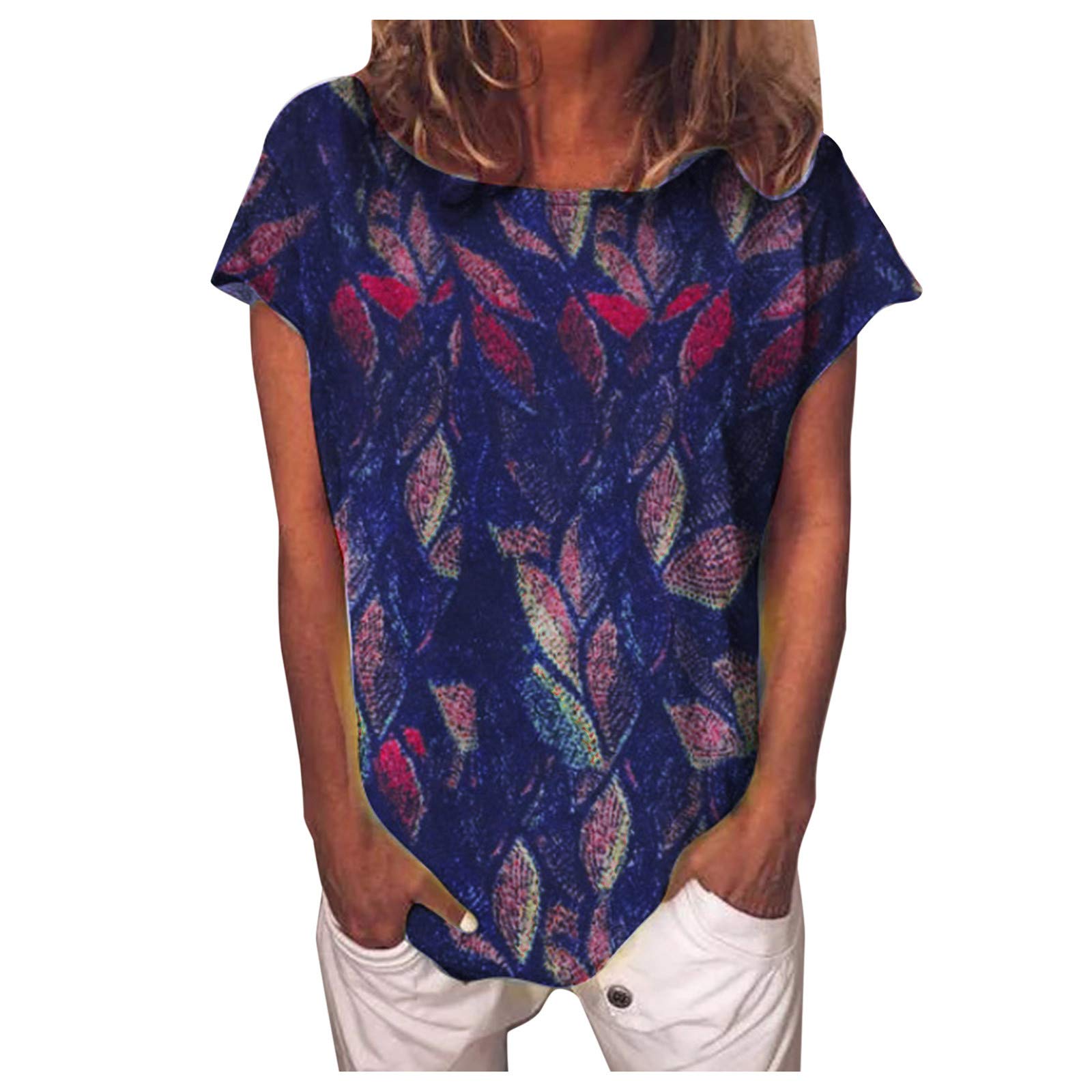 Women's Fashion T-Shirts - O-Neck Printed Summer Tops, Plus Size Casual Tees for Everyday Wear, Work & Vacation