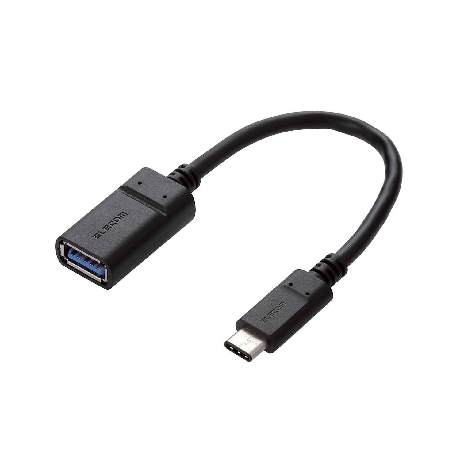 ELECOM USB-C to USB-A Cable 0.15m (0.5ft) USB 3.1 Gen 1 Fast Charging & Data Sync - Compatible with iPhone 15, MacBook, iPad, Samsung Galaxy - Perfect for Home, Office & Travel (Black)
