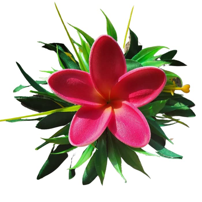 Artificial Plumeria Flower Hair Clip for Women - Large Tropical Hair Accessories for Beach, Luau, Bridal & Boho Styles - Hawaiian Floral Hair Clips by Aviella Aloha - Perfect for Weddings, Vacations & Summer Parties