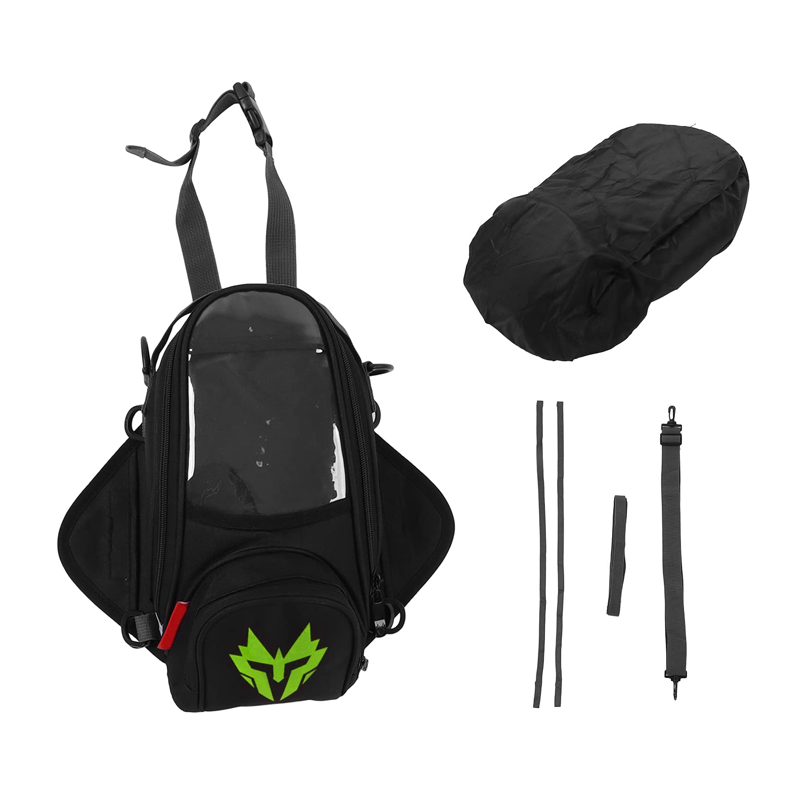 **Akozon Universal Motorcycle Tank Bag - Waterproof Oxford Fabric, Adjustable Strap, Touch Screen Function - Perfect for Commuting, Touring & Adventure Rides (Green)**