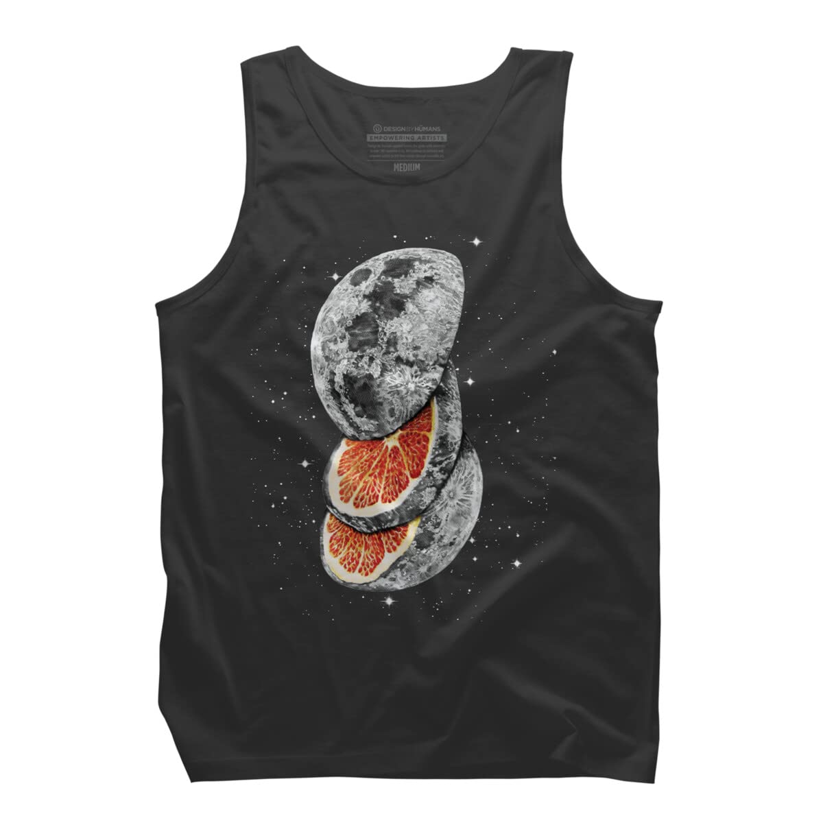Design By Humans Men's Lunar Fruit Graphic Tank Top by JPOrmiston - Soft Cotton Muscle Tee for Gym, Summer & Casual Wear