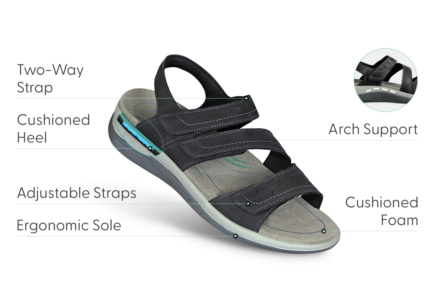 Naxos Two-Way Adjustable Strap - Black | Secure & Comfortable for Crossbody Bags, Purses & Travel Accessories | Perfect for Everyday Use, Commuting & Travel
