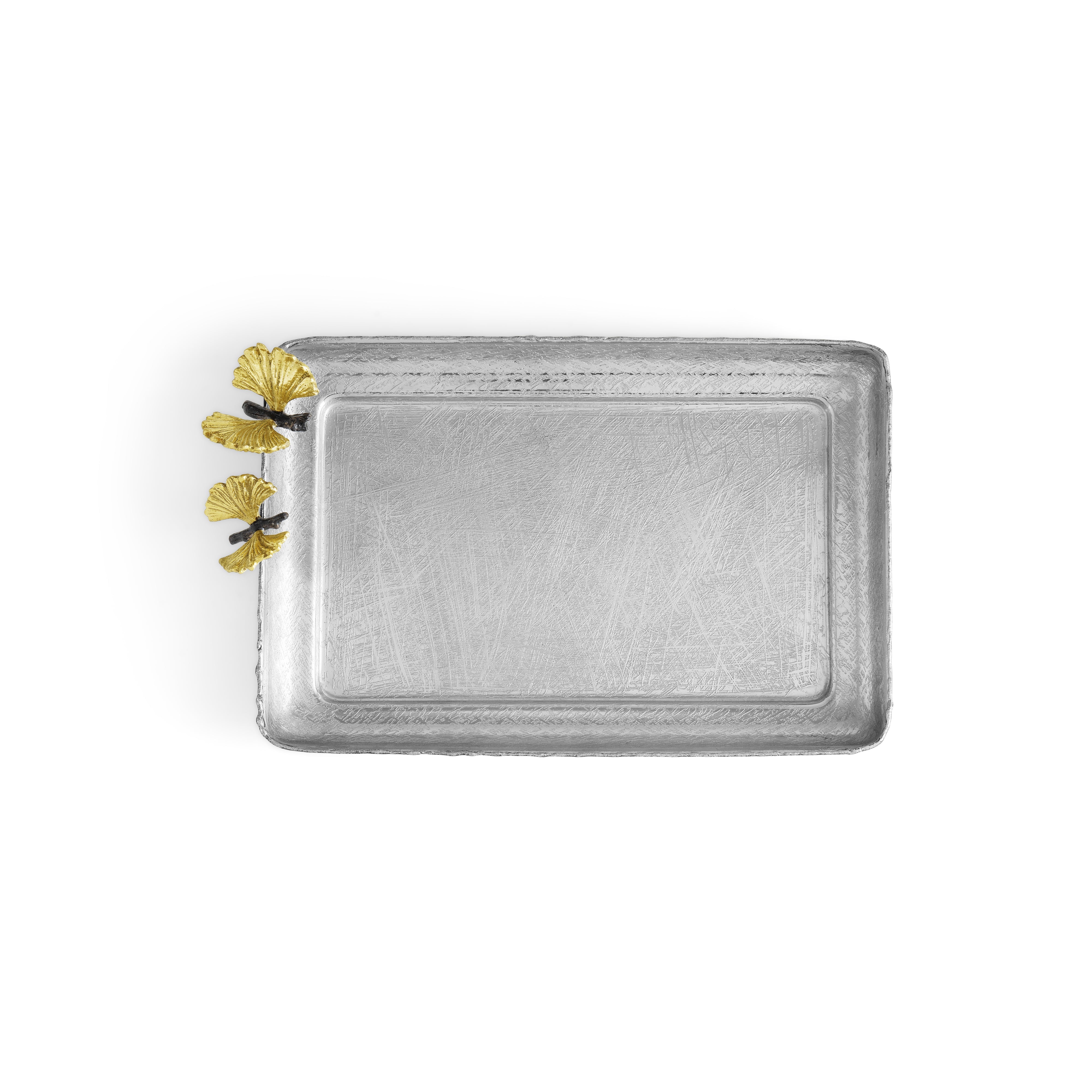 Butterfly Ginkgo Small Tray with Single Handle - Elegant Decorative Serving Tray for Tea, Jewelry & Home Decor