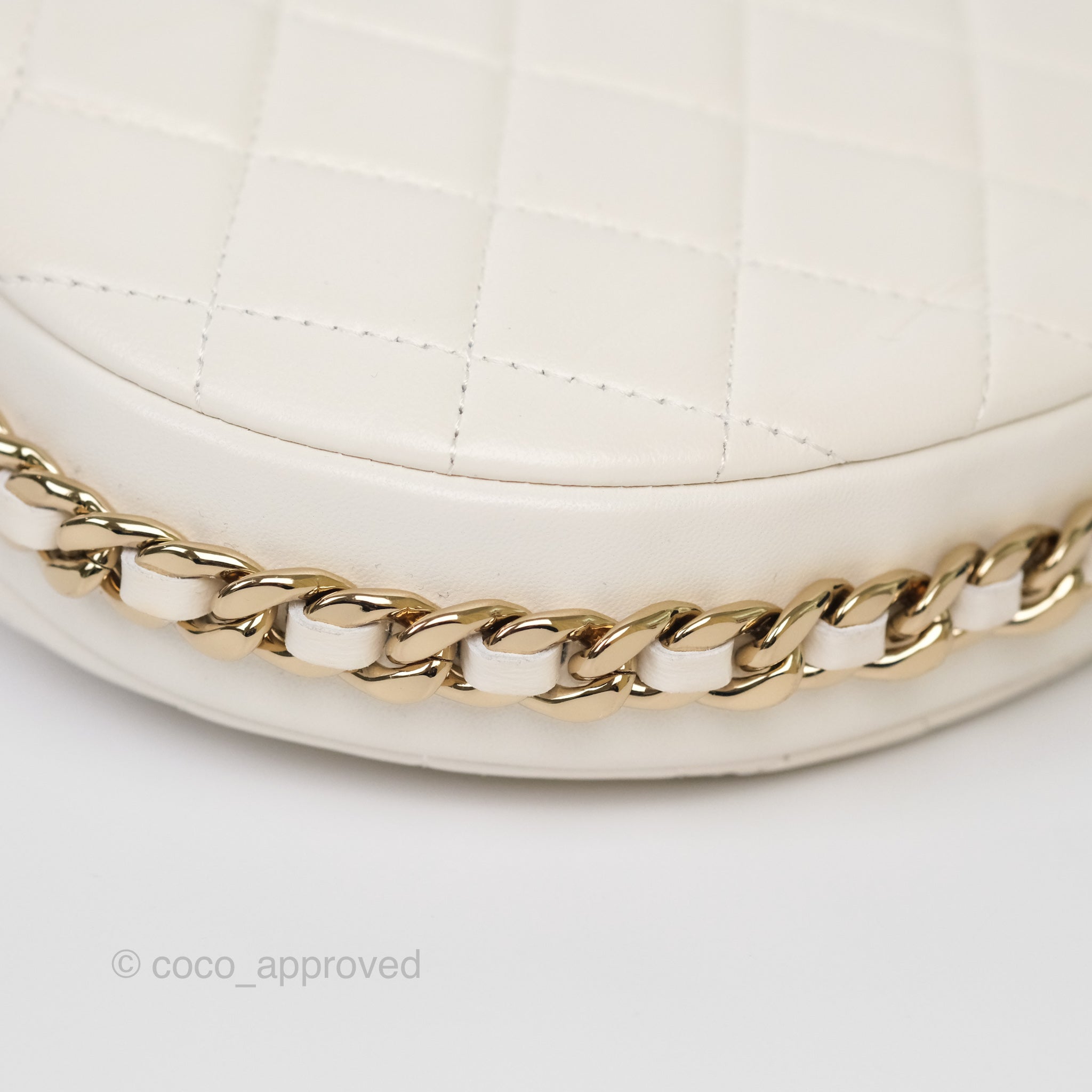 Chanel Chain Around Mini Hobo Bag in White Lambskin Leather with Gold Hardware 23C - Perfect for Evening Events & Luxury Fashion Accessories