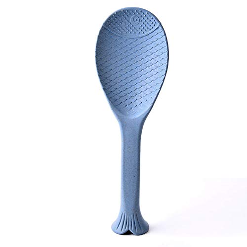 Fish Standing Spoon - Nonstick Rice Ladle for Kitchen, Sushi Shovel, Creative Fish-Shaped Cookware for Rice Cooker - Perfect for Home Cooking, Meal Prep & Japanese Cuisine (Blue)