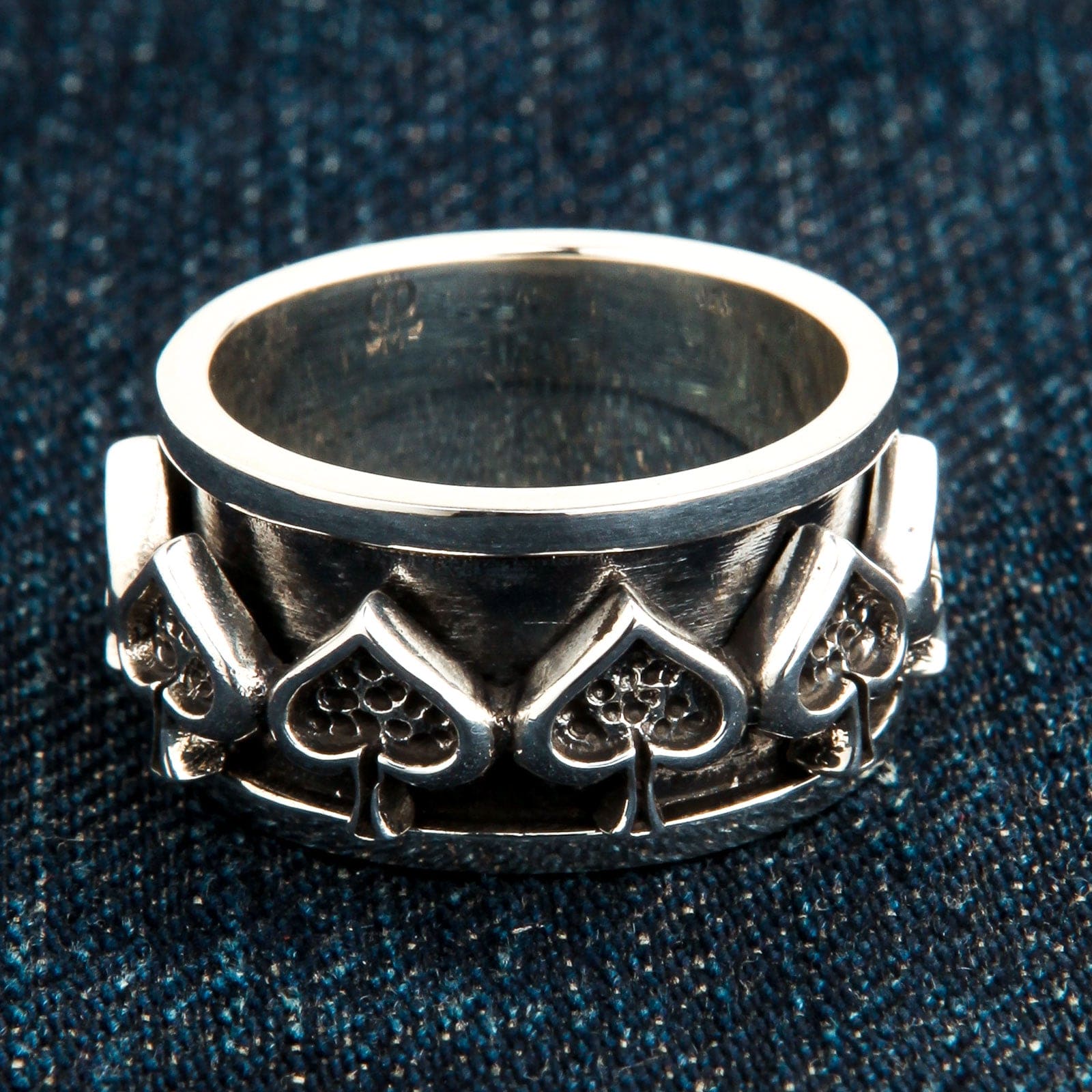 925 Sterling Silver Spinner Ring for Men & Women - Stress Relief Fidget Jewelry for Anxiety, ADHD, Focus - Adjustable Band for Everyday Wear