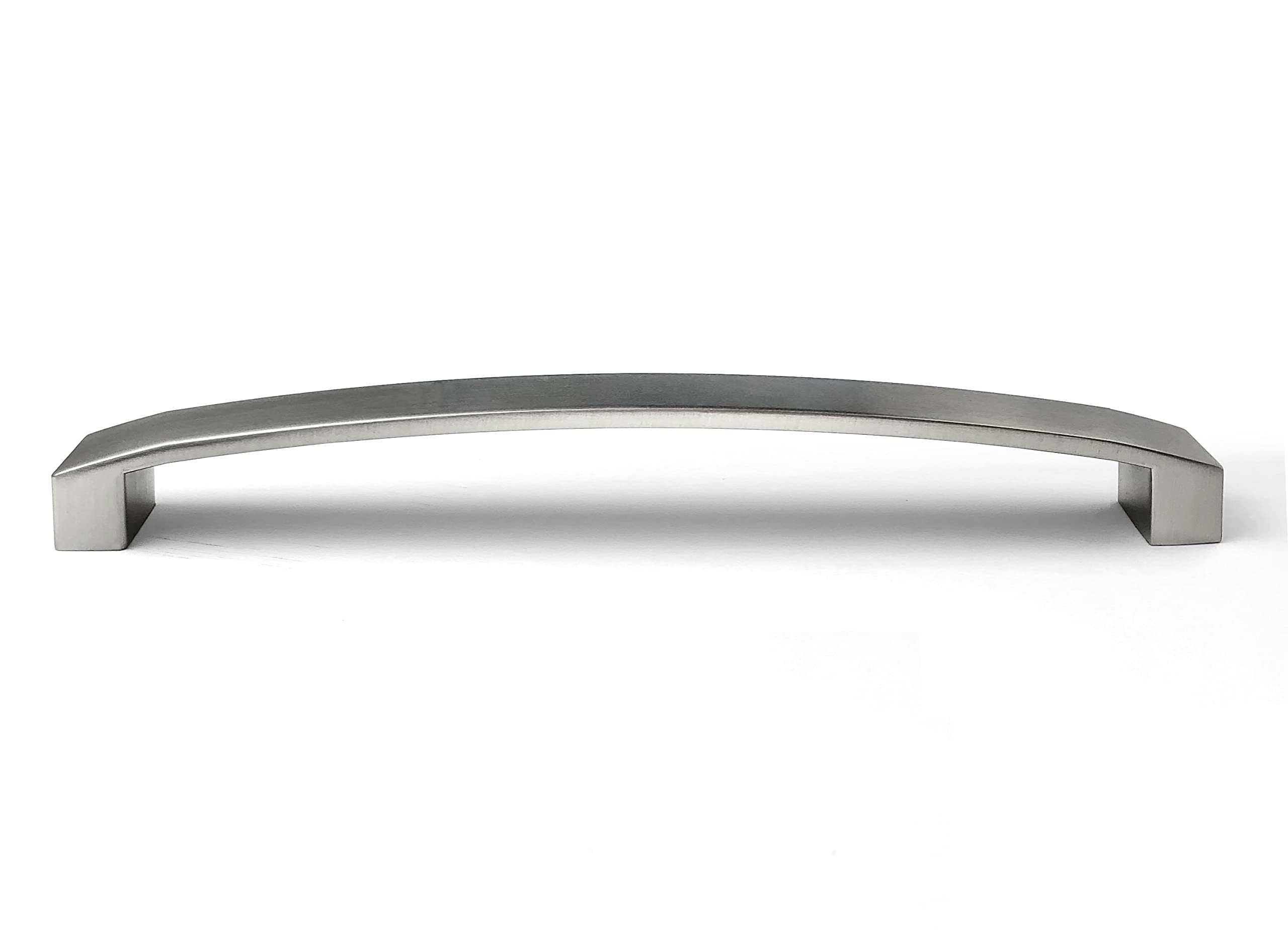 5-Pack ANGSTROM Brushed Nickel Curved Arch Cabinet Pulls - 7.5 Inch Zinc Handle Bar for Kitchen, Bathroom & Furniture Drawers
