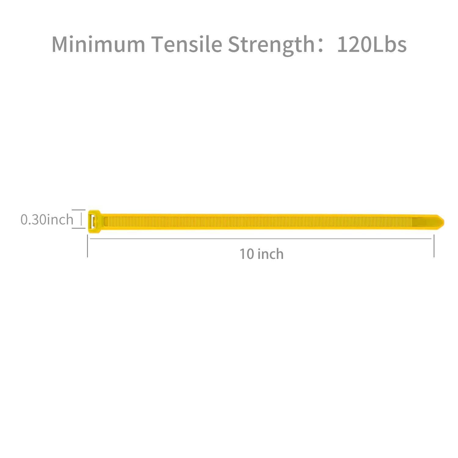 XINGO 100-Pack 10-Inch Heavy Duty Cable Zip Ties - 120 lbs Tensile Strength, Self-Locking Plastic Wire Ties for Indoor & Outdoor Use (Yellow) - Perfect for Organizing Cables, Bundling Wires, and Securing Items in Home, Office, and Garden