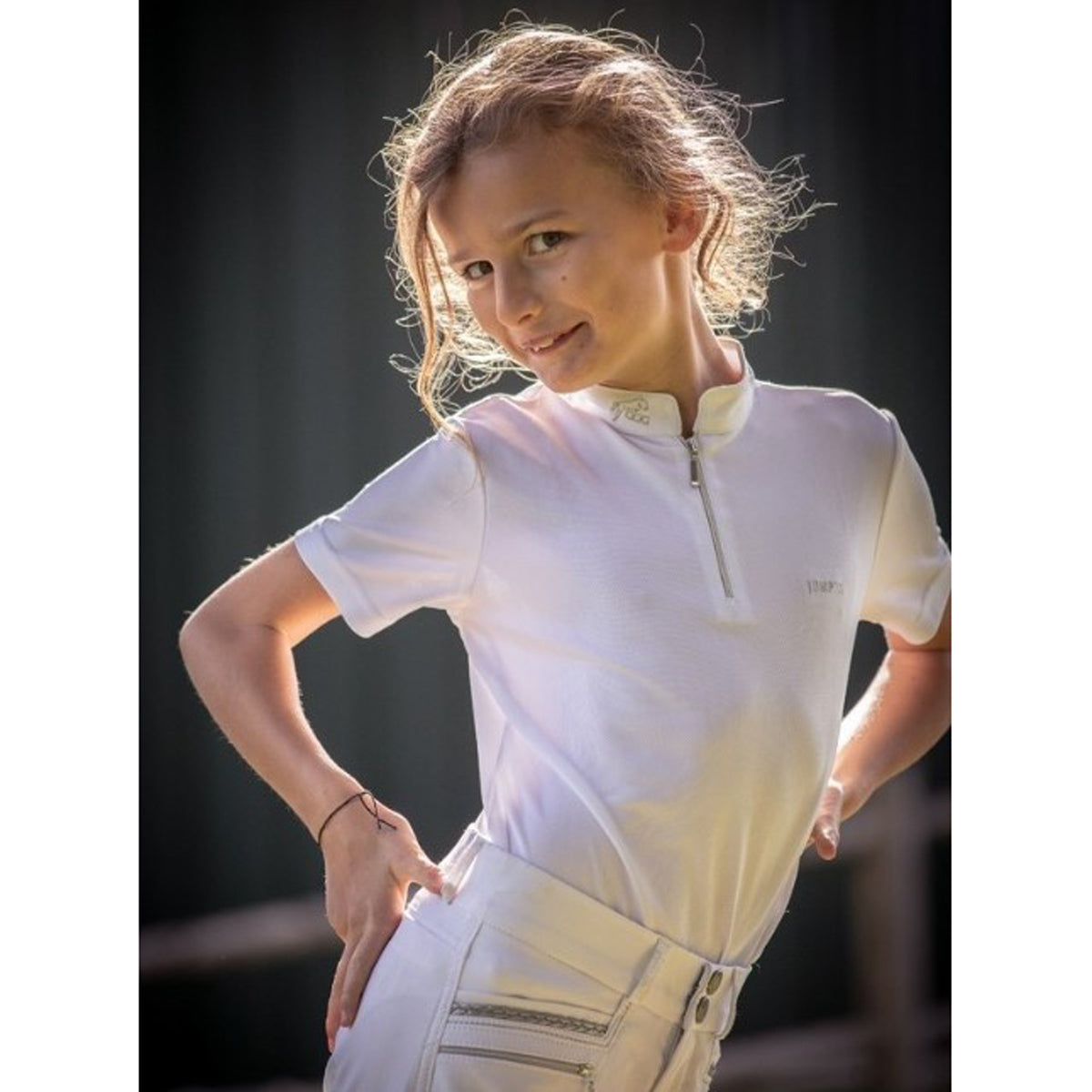 Jump'in Girls Short Sleeve Charlie Competition Polo Shirt - Breathable Performance Shirt for Cheerleading, Soccer & School Sports - Perfect for Practice, Games & Team Uniforms