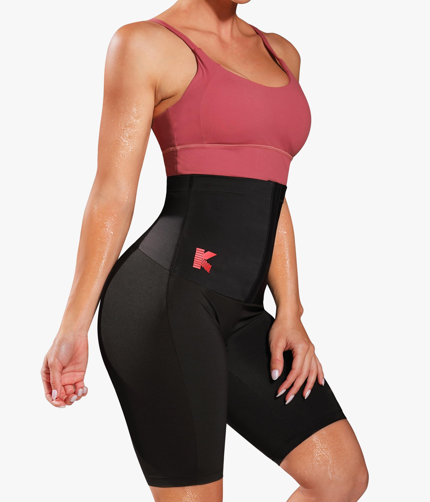 KUMAYES Women's Sauna Sweat Pants - High Waist Slimming Compression Shorts for Thermo Workout & Exercise | Body Shaper for Thighs & Waist | Perfect for Gym, Yoga, Weight Loss & Detox