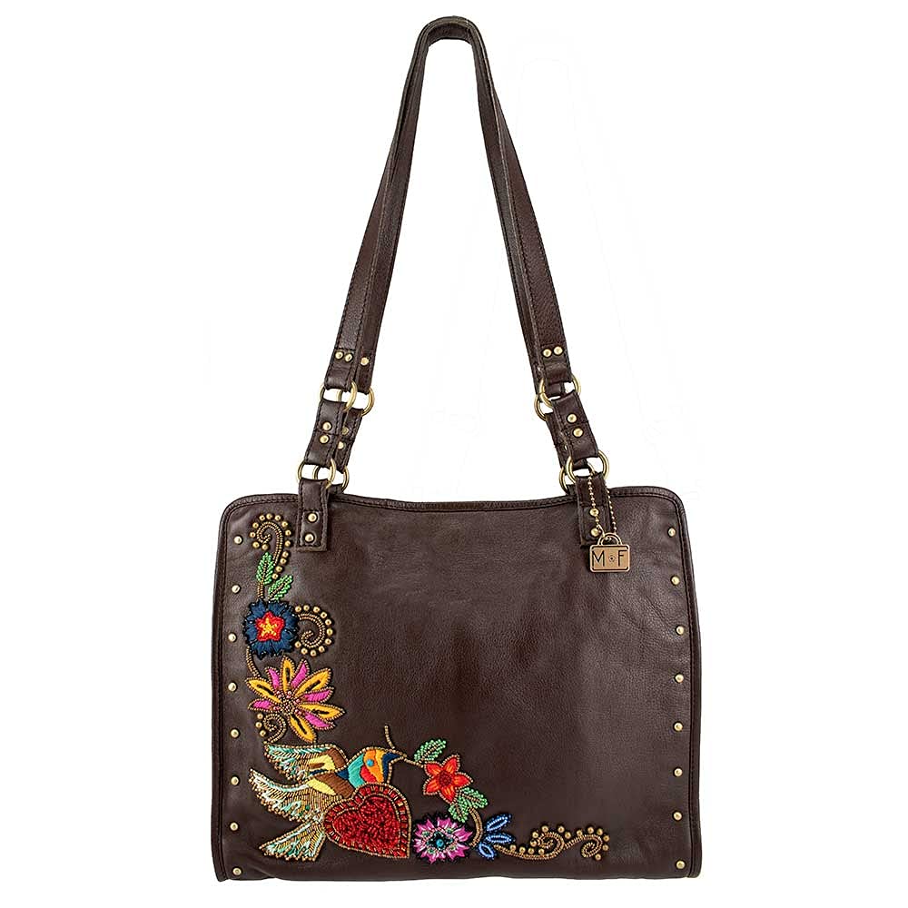 Mary Frances Mix it Up Leather Tote Bag - Stylish Multi-Color Handbag for Women | Perfect for Work, Travel & Everyday Use