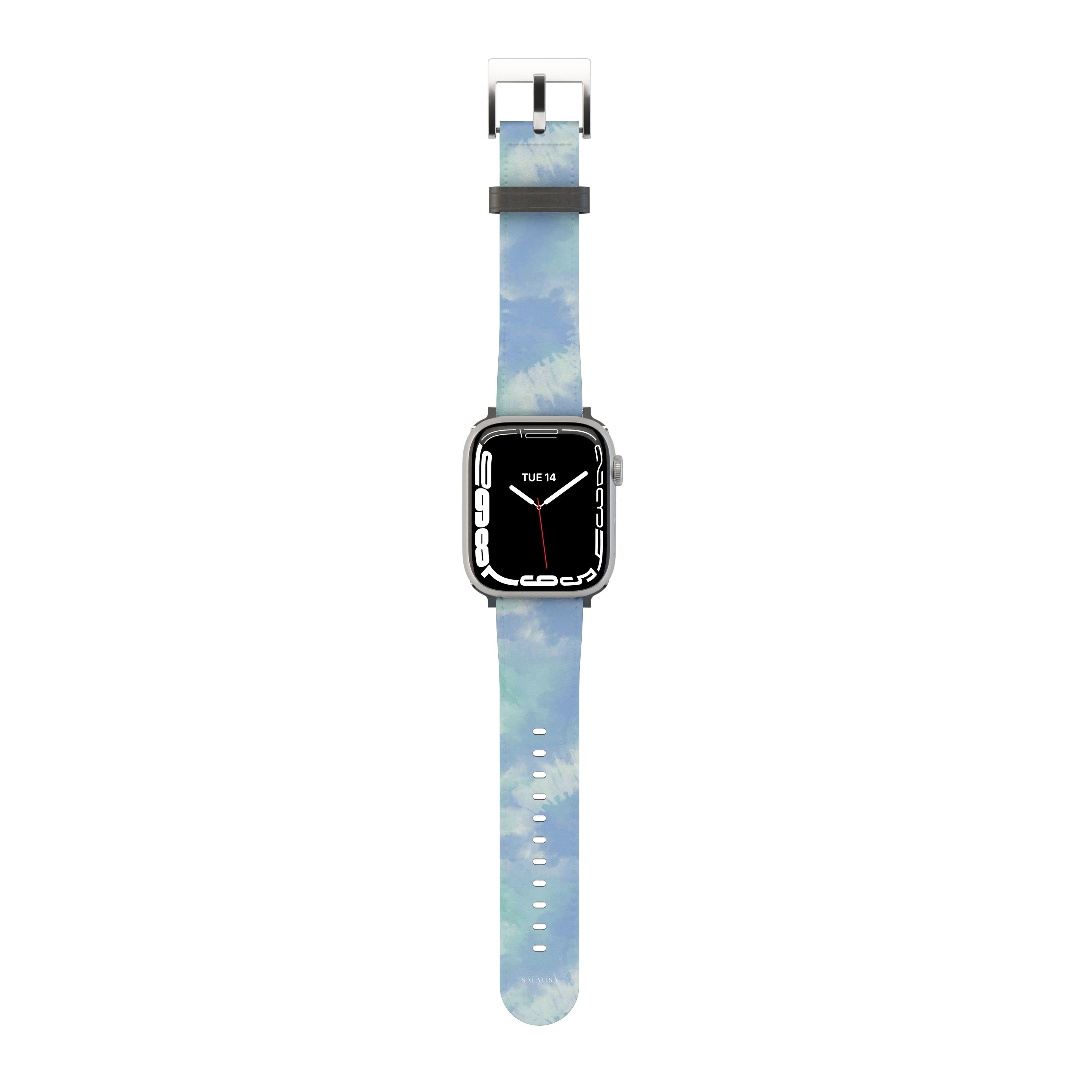 Ocean Green Tie Dye Apple Watch Band - Soft Silicone Replacement Strap for Apple Watch Series 9/8/7/6/SE/5/4/3/2/1 - Perfect for Yoga, Running, Workouts & Everyday Wear