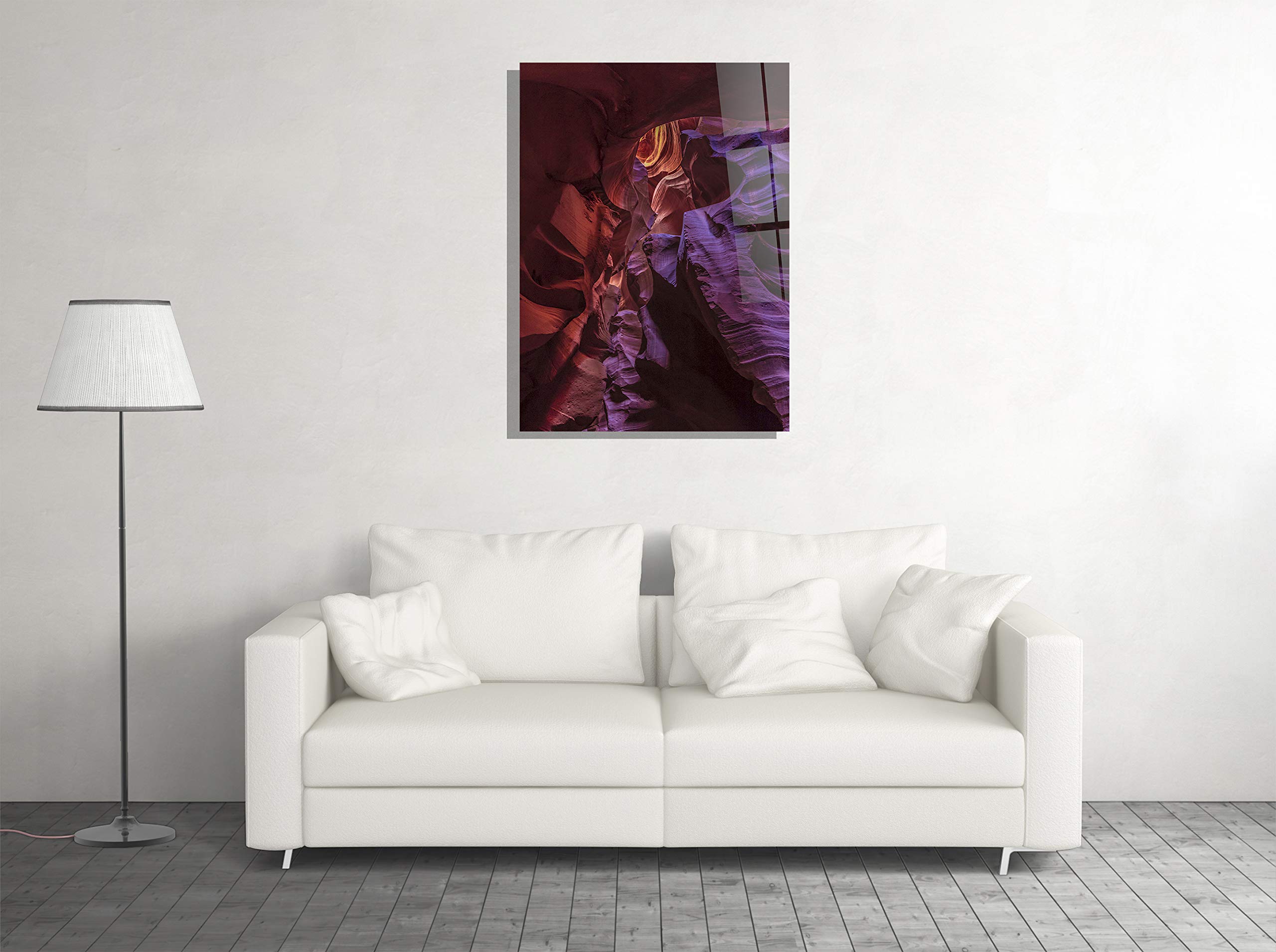 Antelope Canyon Tempered Glass Wall Art - 16x24 Inches Modern Home & Office Decor - Perfect for Living Room, Bedroom, Hotel Lobby - Unique Gift Idea for Housewarming & Holidays