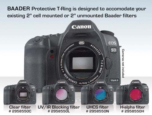 Baader EOS Protective Wide T Ring with UV/IR Blocking Filter for Canon DSLR Cameras - Perfect for Astrophotography & Scientific Imaging