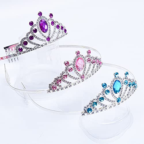 Crystal Tiara Headband for Girls - Princess Costume Crown, Bridal Wedding Hair Accessories, Birthday Communion Halloween Christmas Party Dress Up, Cosplay Gift for Kids - Perfect for Birthday Parties, Weddings, Halloween Costumes & Dress-Up Play