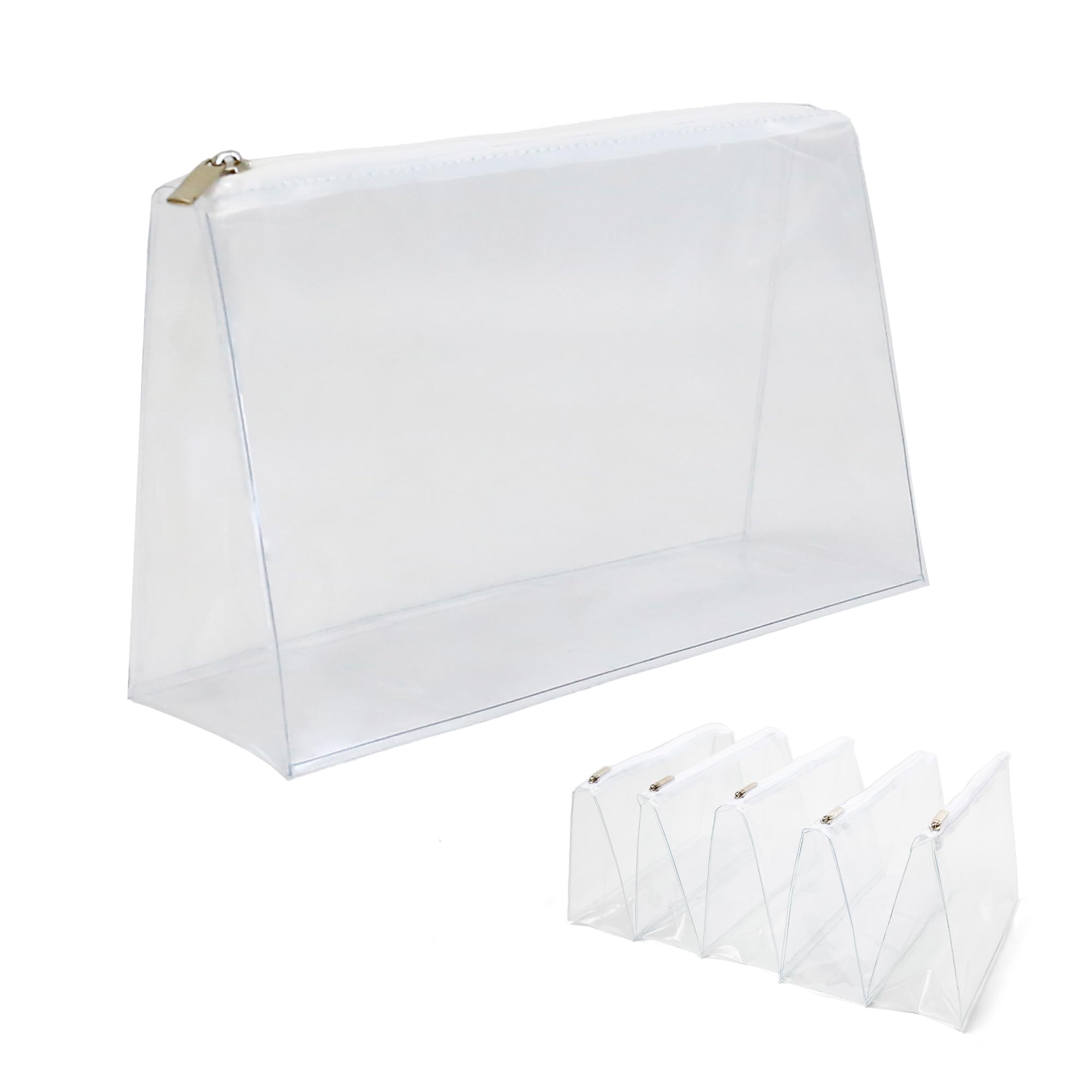 Clear TSA Approved Travel Makeup Bags - 5 Pack Waterproof Cosmetic Organizer with Zipper for Toiletries, Lingerie & Swimsuits | Perfect for Airports, Gym, Beach & Vacation Packing