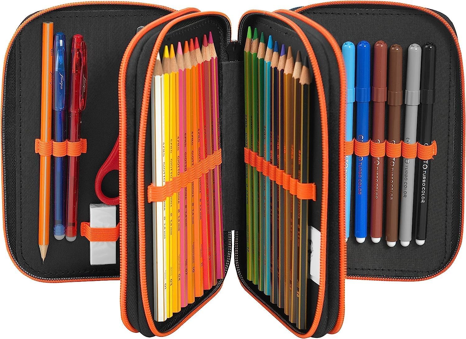 Franco Panini School Backpack for Kids - Organized Lyon Backpack with 3-Zip Pencil Case & Free Cube Keychain & Smile Keychain - Perfect for School, Travel & Daily Use