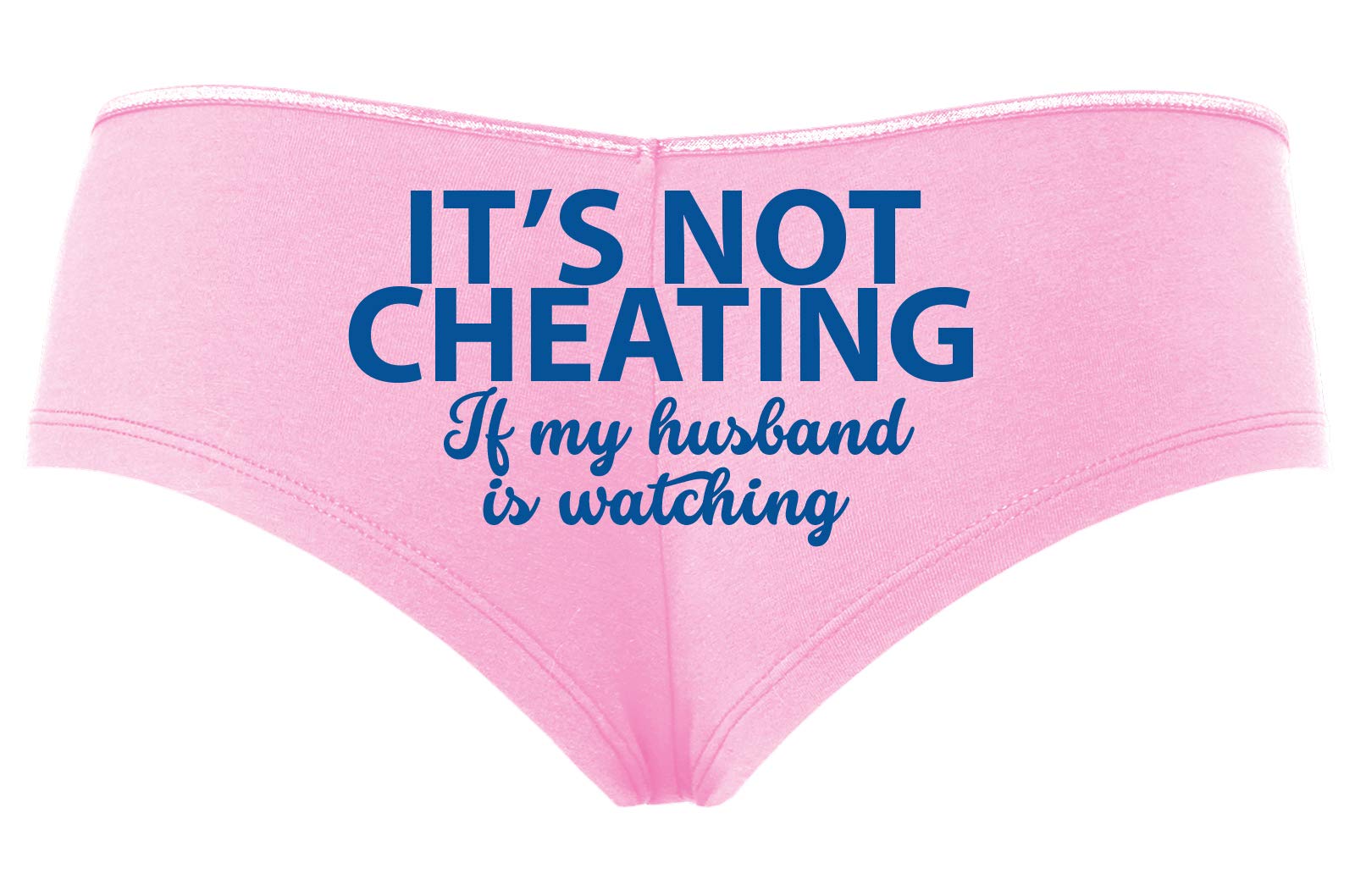 Knaughty Knickers - Its Not Cheating If My Husband Watches Baby Pink Lingerie Panties | Sexy Women's Underwear for Valentine's Day, Anniversary & Romantic Nights