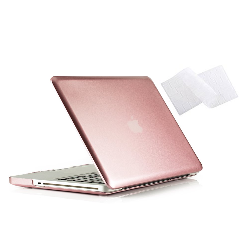 Rose Gold Hard Plastic Case & Keyboard Cover for MacBook Pro 13 Inch (2009-2012 Models A1278) - Durable Protection for Older MacBook Pro with CD-ROM Drive - Perfect for Work, Travel & School Use