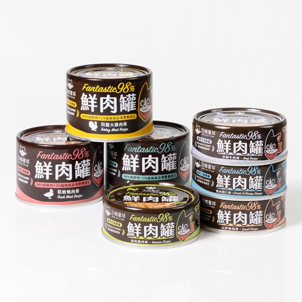 Premium 98% Bonito & Shrimp Complete Balanced Wet Cat Food - Grain-Free, High Protein Canned Cat Food for Adult & Senior Cats - Perfect for Mealtime, Weight Management & Picky Eaters
