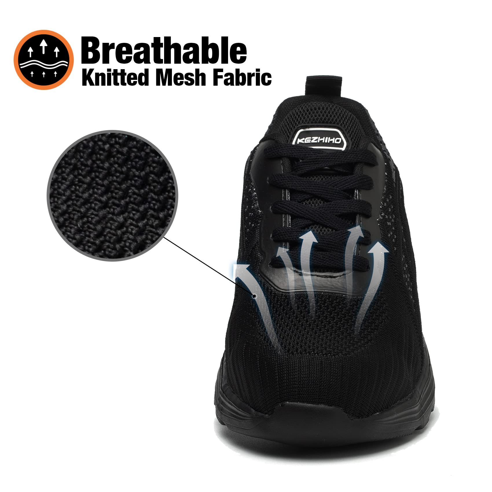 Kezhiho Men's Steel Toe Work Shoes - Lightweight Slip & Puncture Resistant Safety Sneakers for Construction & Industrial Use | Breathable Comfort for Long Work Shifts