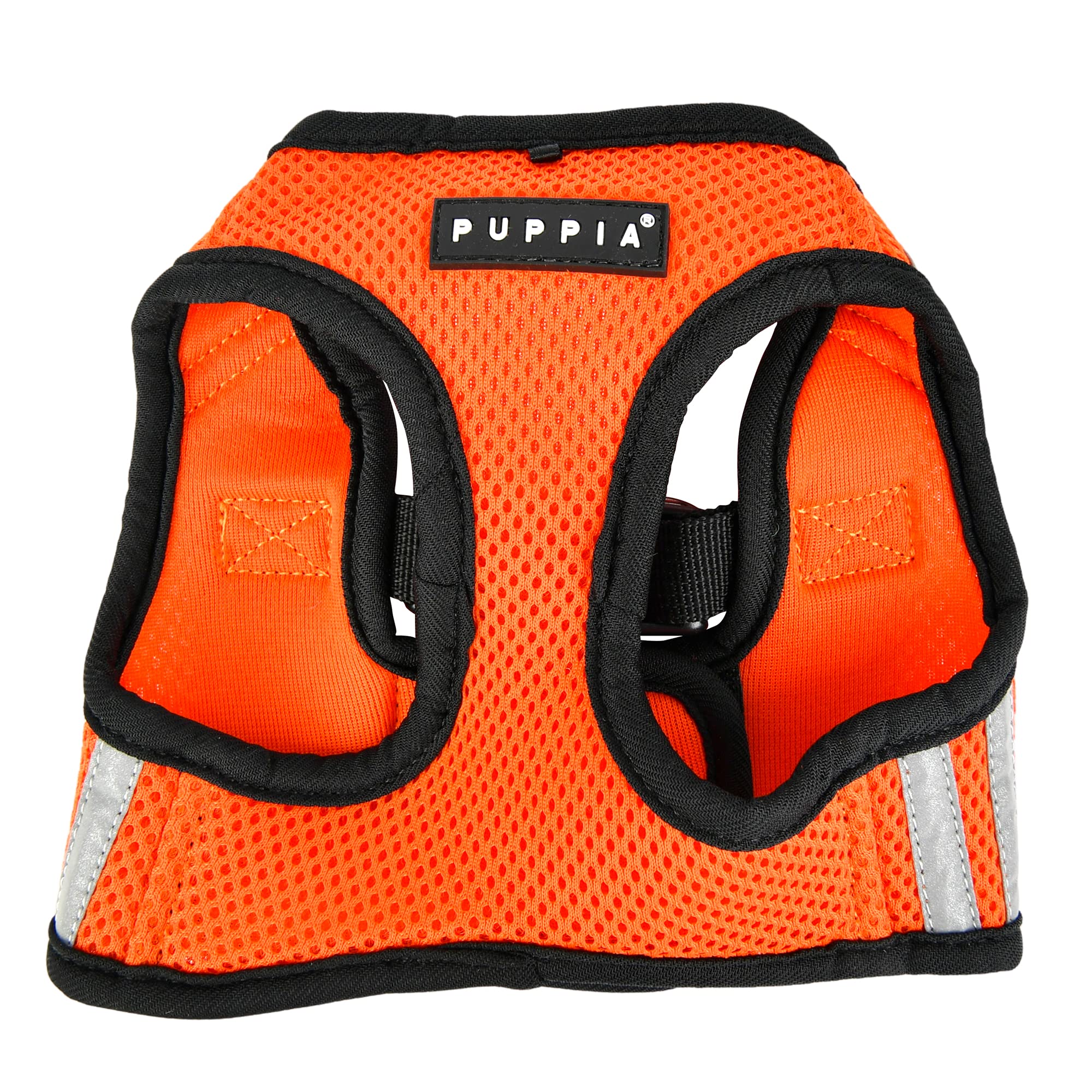Puppia Soft Vest Dog Harness - No Choke Step-in Design, Reflective & Breathable Mesh for Small & Medium Dogs - Orange, Small - Perfect for Walking, Running & Outdoor Adventures
