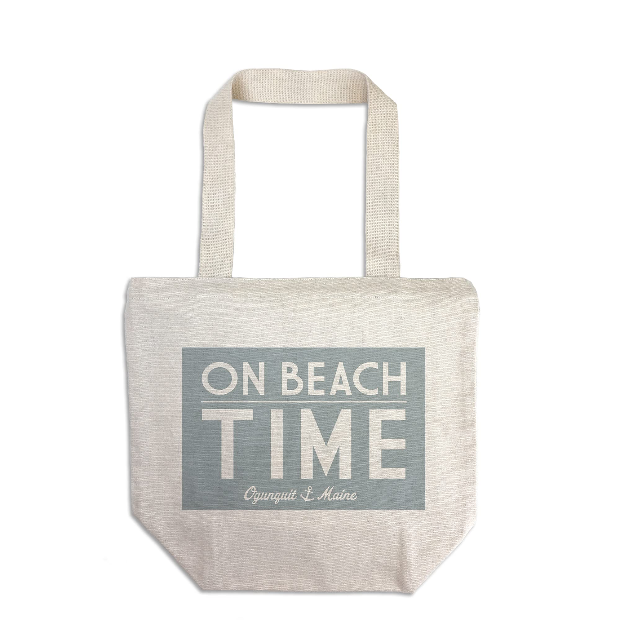 Lantern Press Ogunquit Maine Beach Time Cotton Canvas Reusable Tote Bag - Eco-Friendly Shopping & Beach Essentials