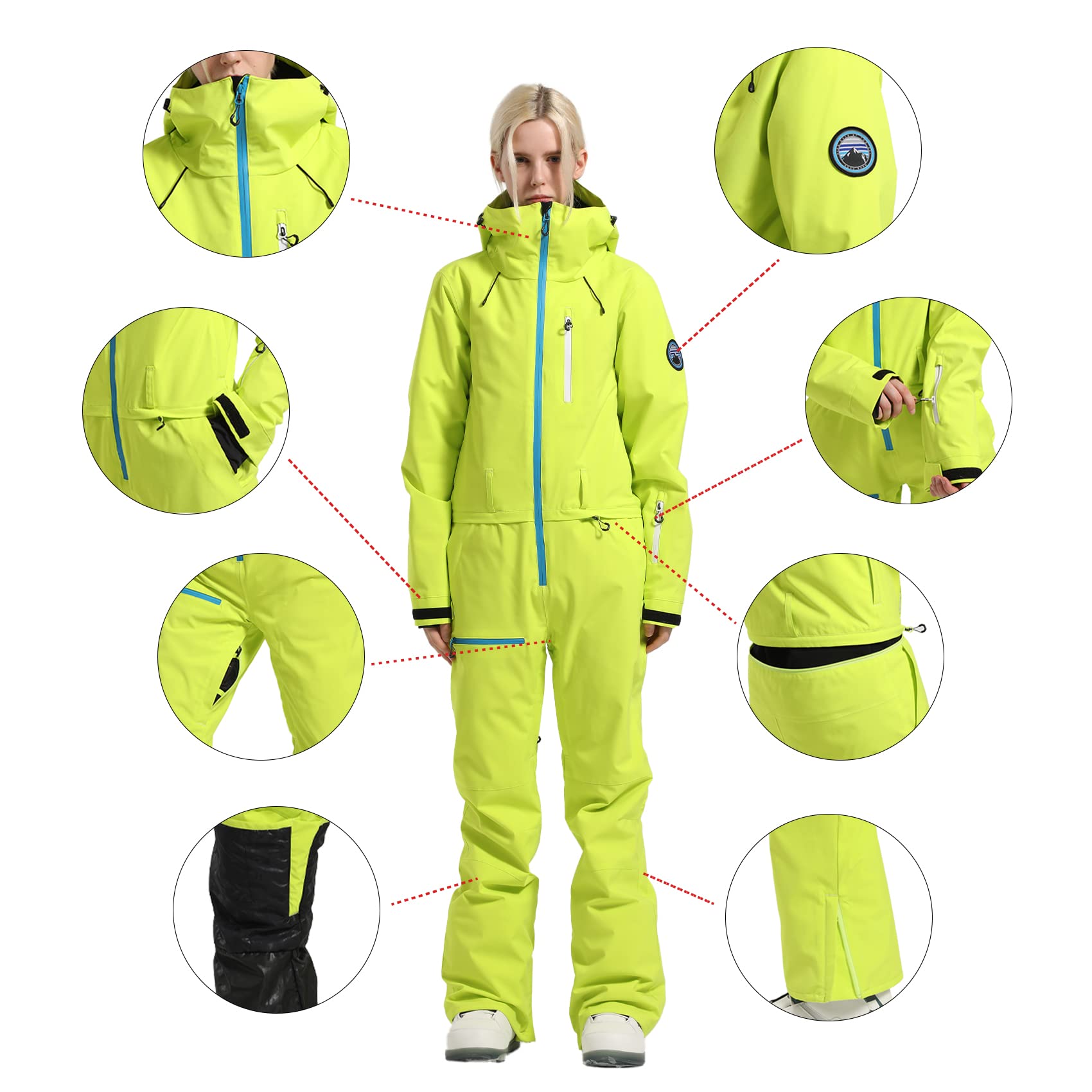 IMPHUT Women's One Piece Ski Suit - Waterproof Windproof Insulated Snowsuit for Skiing & Snowboarding | Winter Sports Outfit for Ski Resorts & Mountain Adventures