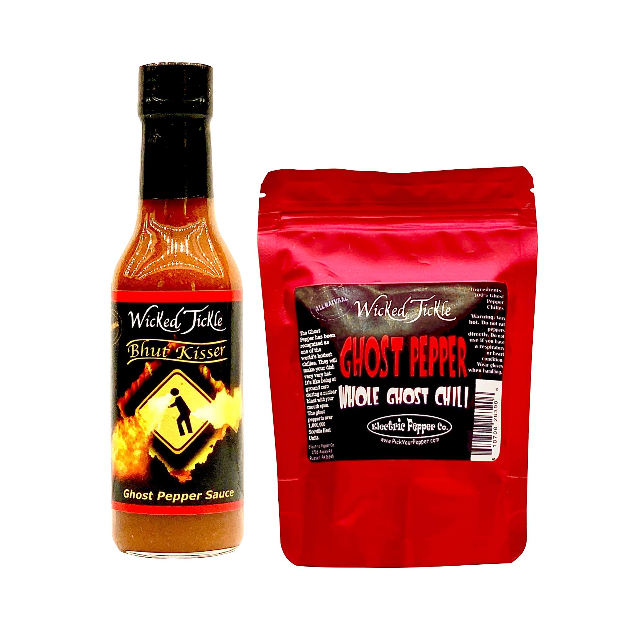Ghost Pepper Hot Sauce - 7 Whole Ghost Peppers, Extra Hot & Spicy - Perfect for Wings, Tacos, Burgers & Cooking
