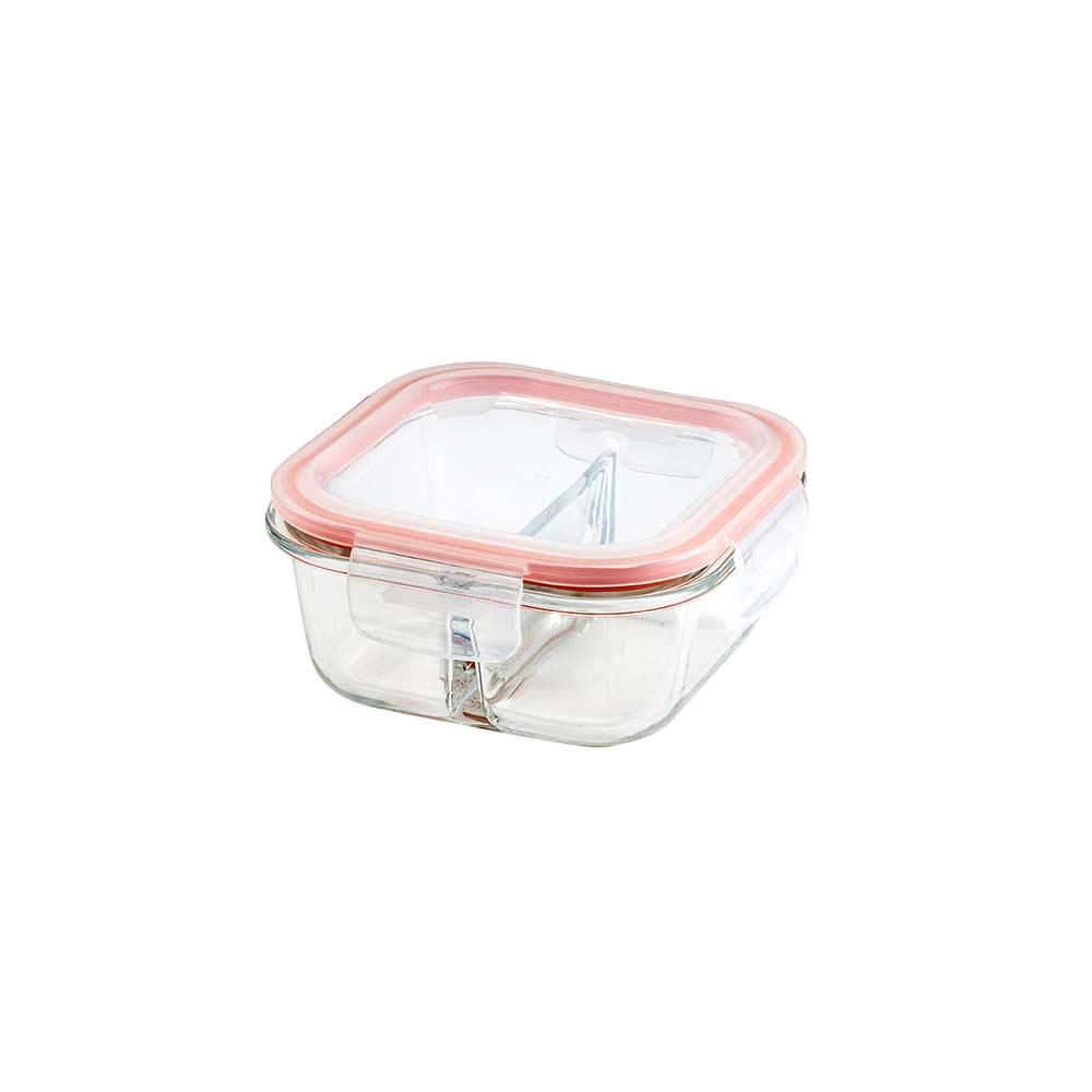 Premium Glass Food Storage Containers with Dividers - 500ml Square Meal Prep Containers for Lunch, Leftovers & Portion Control | BPA-Free, Microwave & Dishwasher Safe