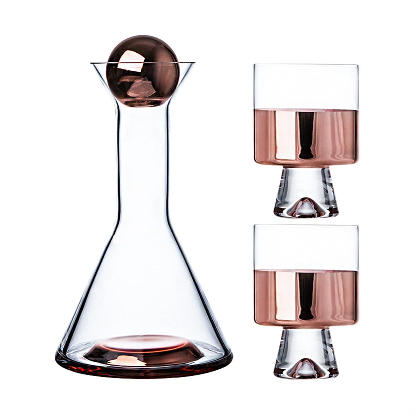 Luxury Glass Water Carafe with Cups - Elegant Cold Kettle & Beverage Dispenser Set for Wine, Juice, Iced Tea - Perfect for Kitchen, Dining Table, and Party Serving (Color: A)