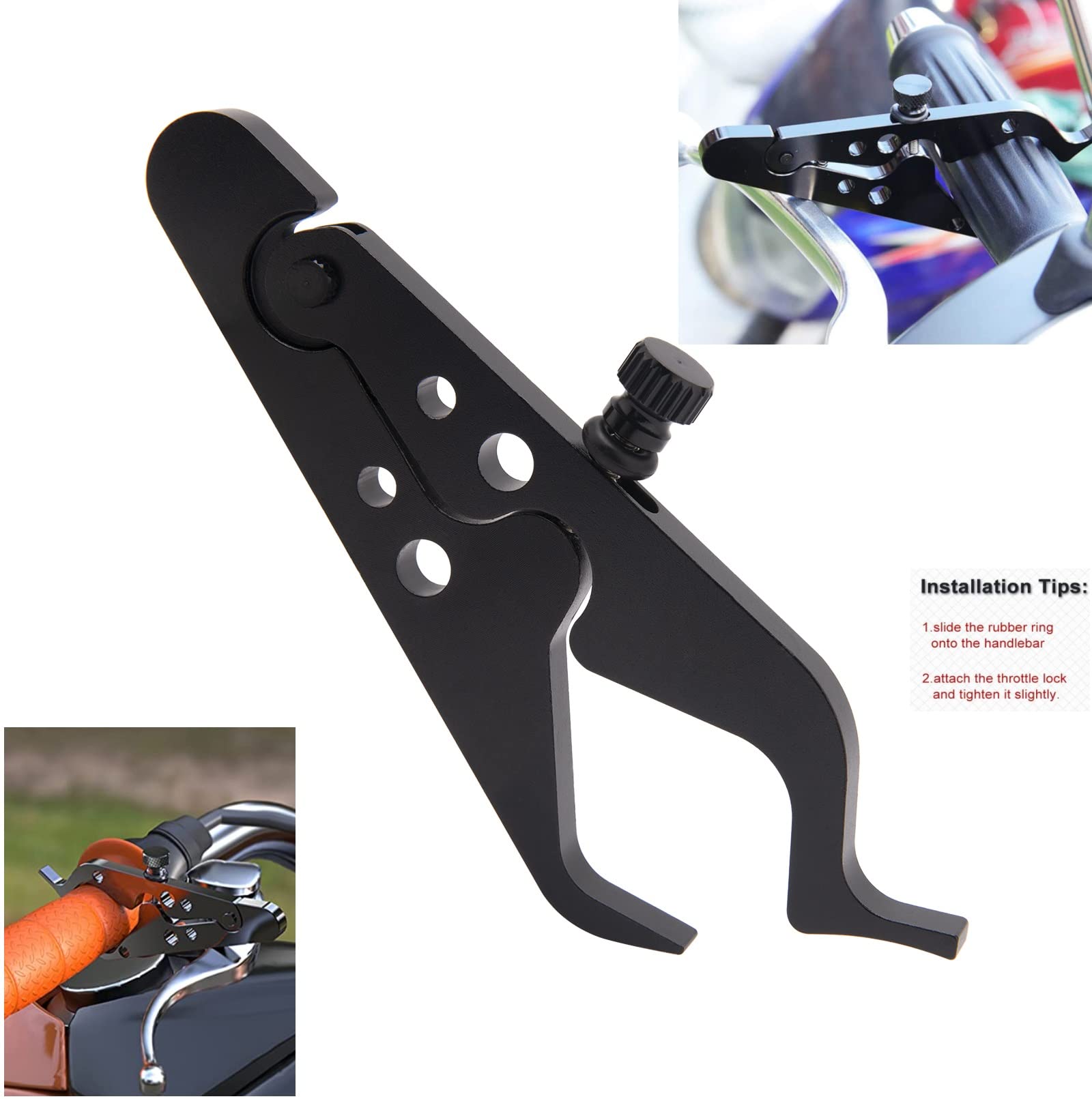 Universal Motorcycle Cruise Control Throttle Lock System - Durable Aluminum Alloy Hand Grip Assist with Silicone Protection for Most Bikes | Perfect for Long Distance Rides & Highway Cruising