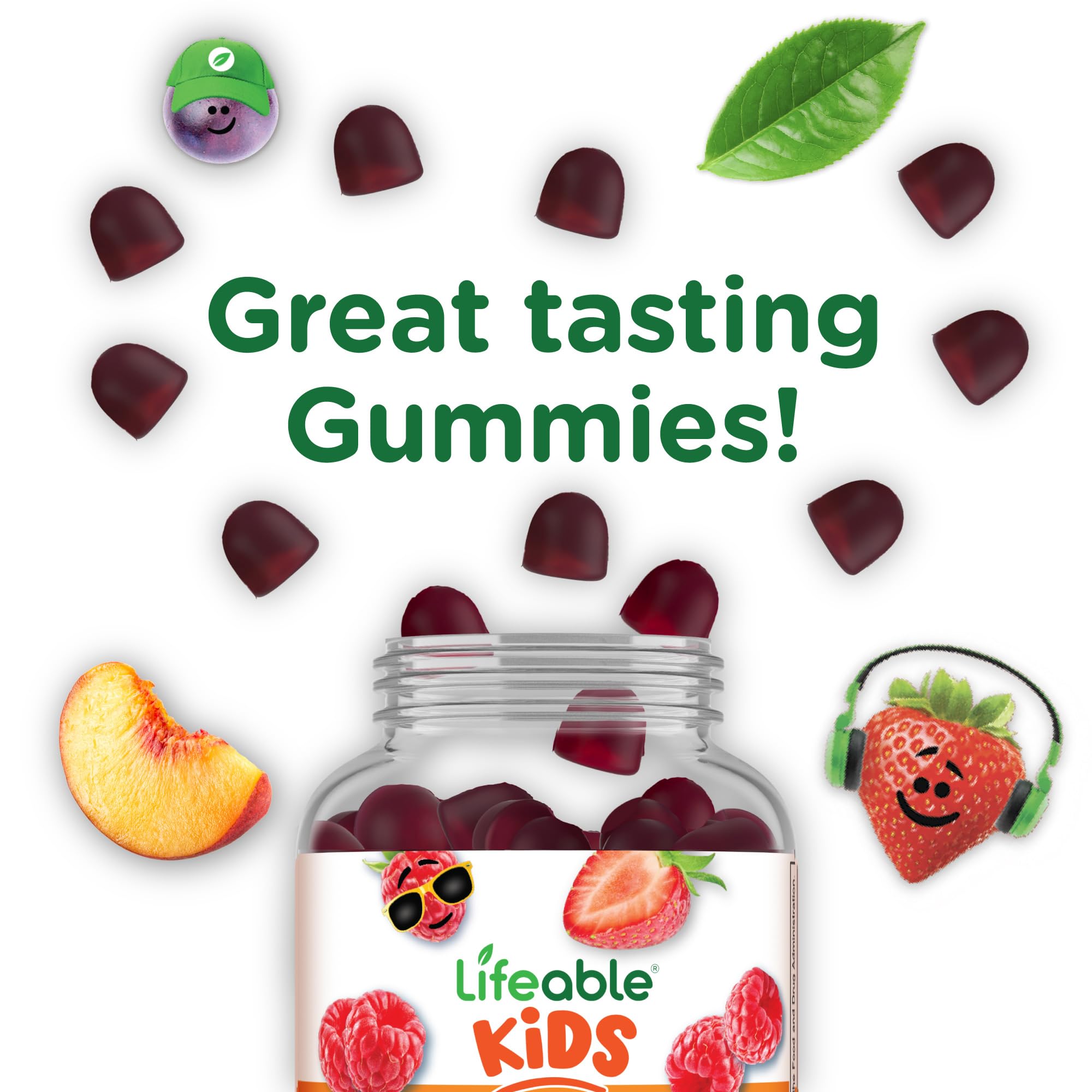 Lifeable Prebiotic Fiber Gummies for Kids - Digestive Health Supplement with 5g Fiber | Great Tasting Probiotic Gummy Vitamins for Children | 90 Count | Supports Gut Health & Regularity - Perfect for School Lunches & After-School Snacks
