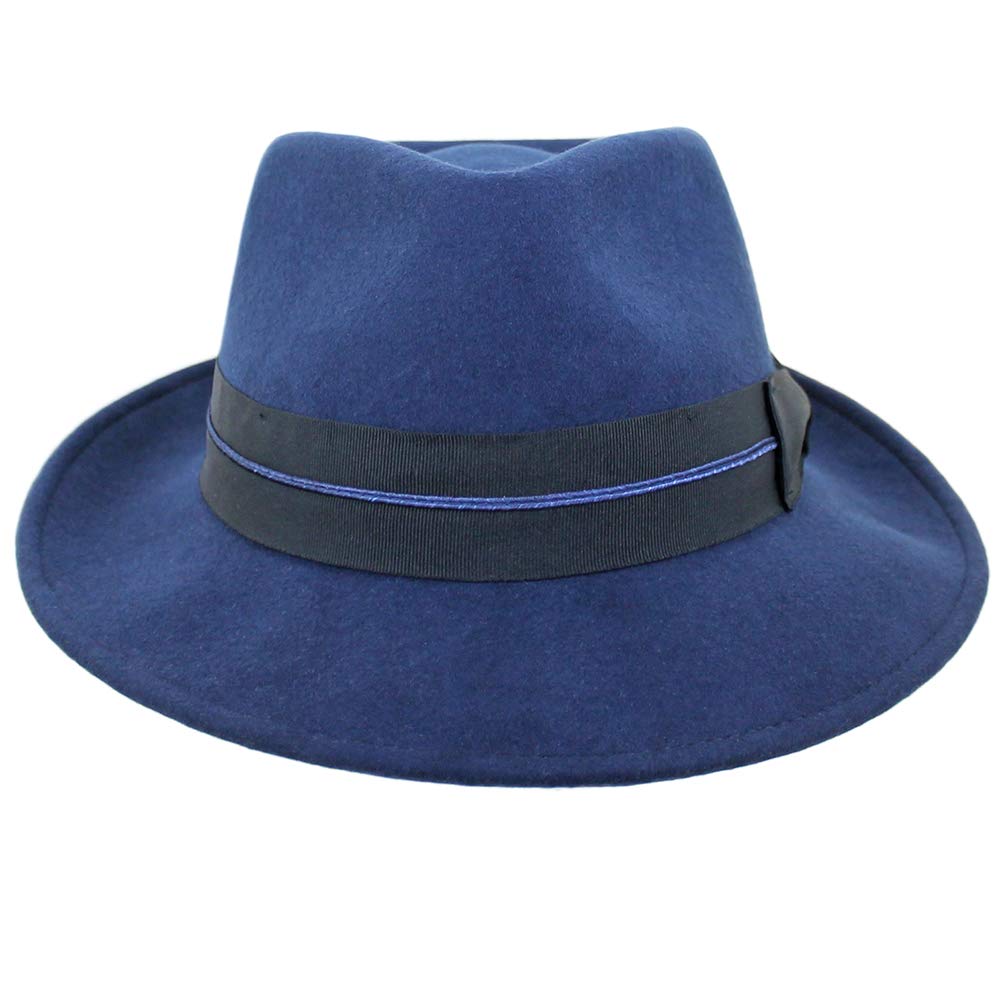 Wool Crushable Fedora Hat for Men - Black, Grey, Navy, Brown - Perfect for Outdoor & Dress Occasions