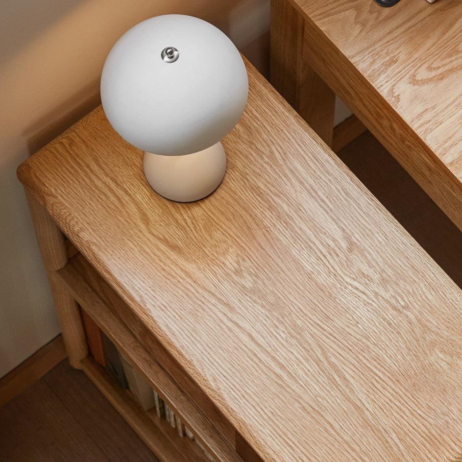 Solid Oak and Ash Wood Mobile Side Table - Portable End Table for Living Room, Bedroom, or Outdoor Use