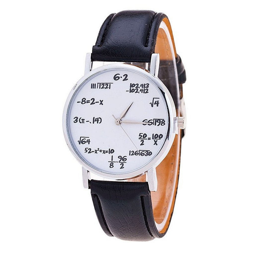3-Pack Math Formula Equation Unisex Leather Quartz Watches for Men & Women - Perfect for School, Office & Everyday Wear