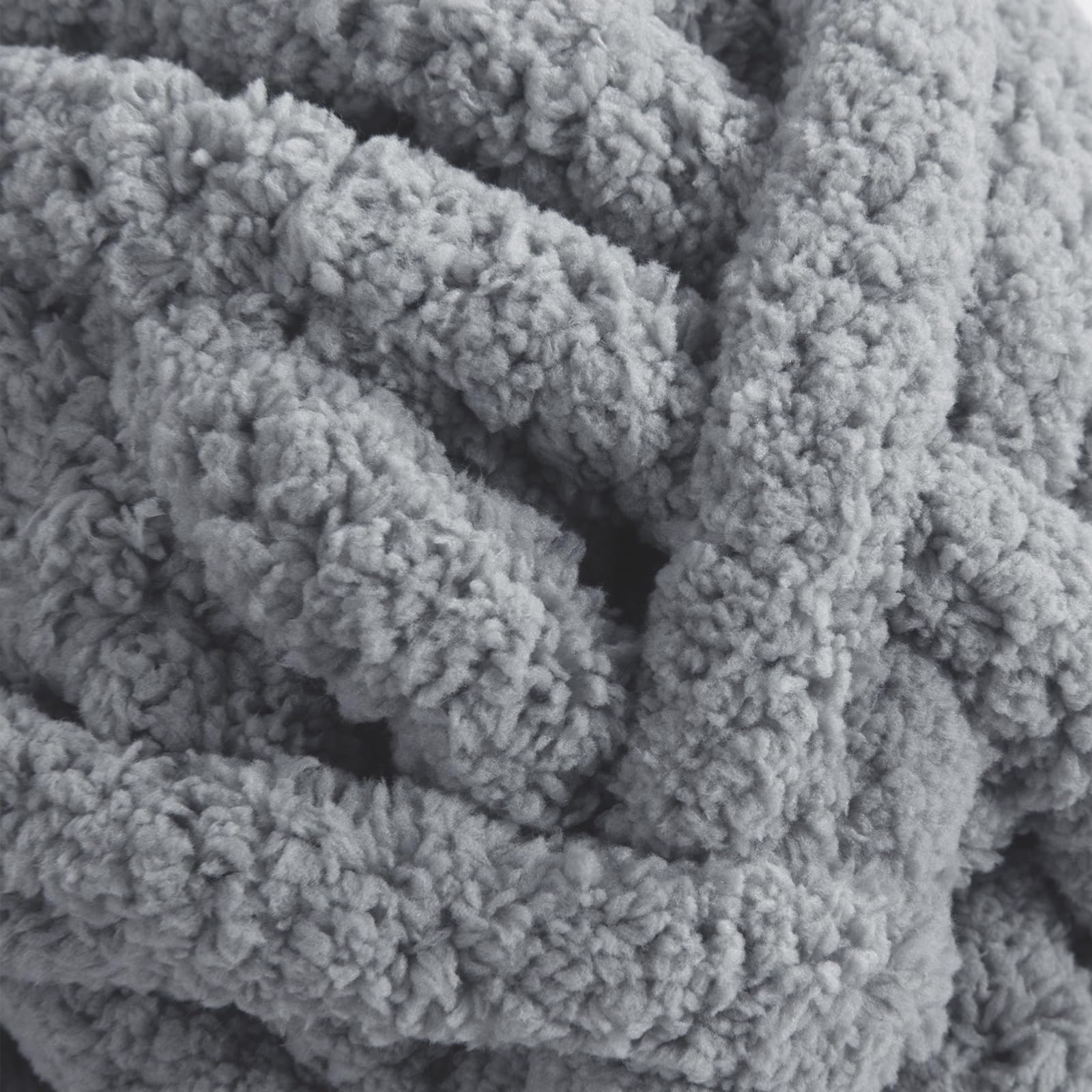 MABOZOO 8 Pack Chunky Chenille Yarn - Soft Fluffy Jumbo Yarn for Crocheting & Knitting (Medium Grey, 31.7 Yds/8 Oz Each) - Perfect for DIY Blankets, Scarves, and Home Decor Projects