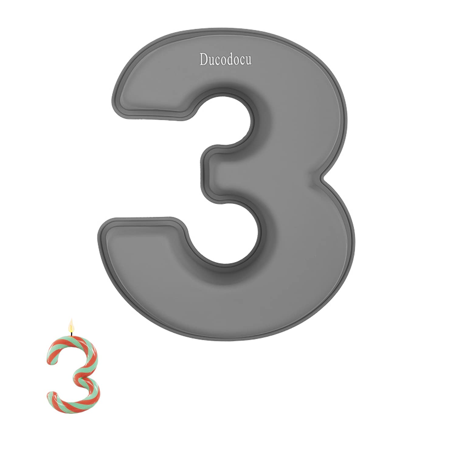 Ducodocu 10-Inch 3D Silicone Number Cake Molds Set of 3 - Large Baking Pans for DIY Birthday, Wedding, Anniversary Cakes - Perfect for Home Bakers & Professional Decorators