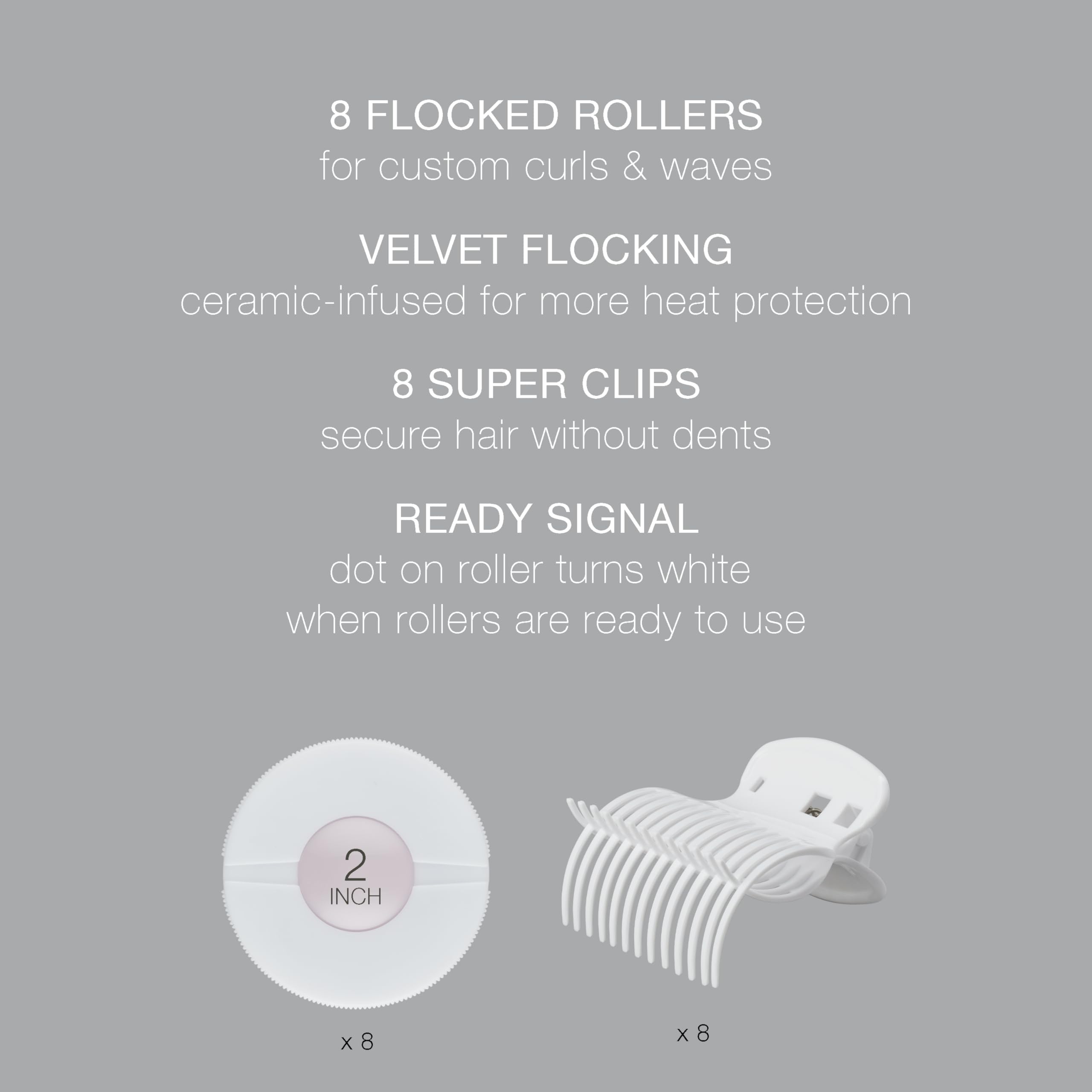 Conair Hot Rollers Hair Curlers Set for Long, Medium & Short Hair - 2 Inch Heated Rollers with Hair Clips Included | Amazon Exclusive | Perfect for Home Styling, Parties & Special Occasions
