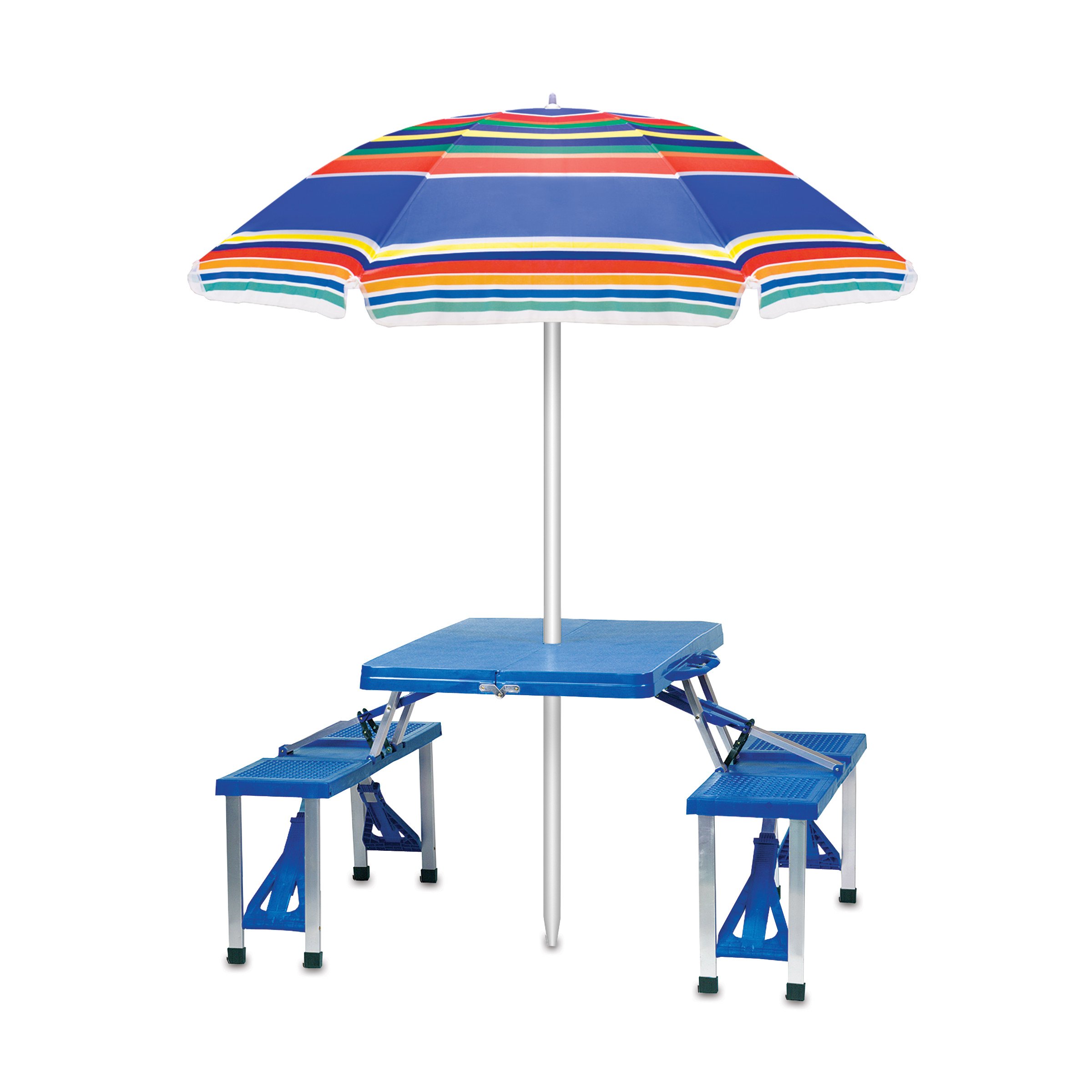 ONIVA by Picnic Time 5 Ft. Portable Beach Umbrella - Lightweight Adjustable Tilt Sun Shade with UPF 50+ UV Protection for Outdoor, Pool, Sand & Picnic Use